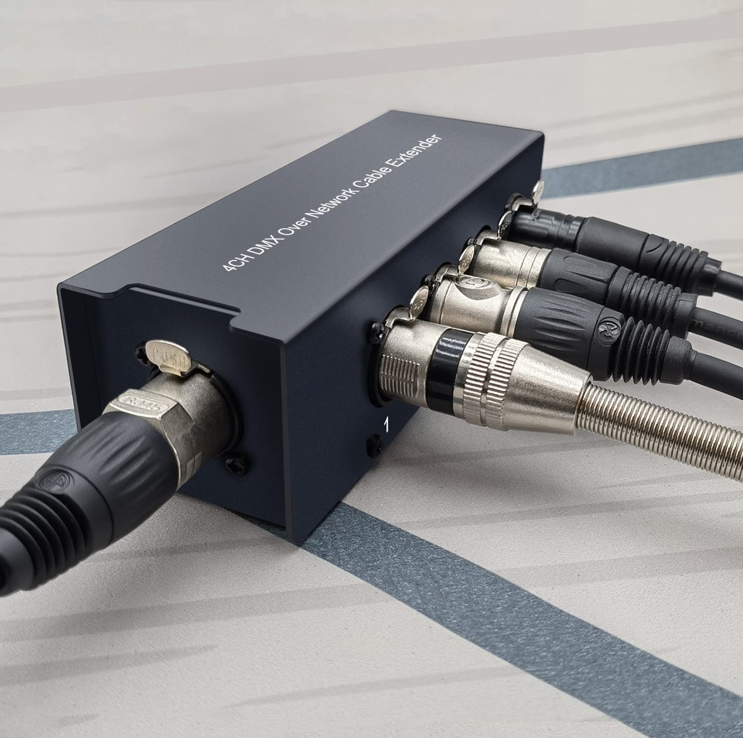 LVY 4 Channel DMX Over Network Cable Extender 3-Pin XLR Male and Female to Ethercon Cable Channels Over RJ45 Cat5/Cat6 Ethercon Cable Extend Compact Snake Receiver- XLR AES Receiver Snake Box 3.3 ft ( A pair) - Image 4