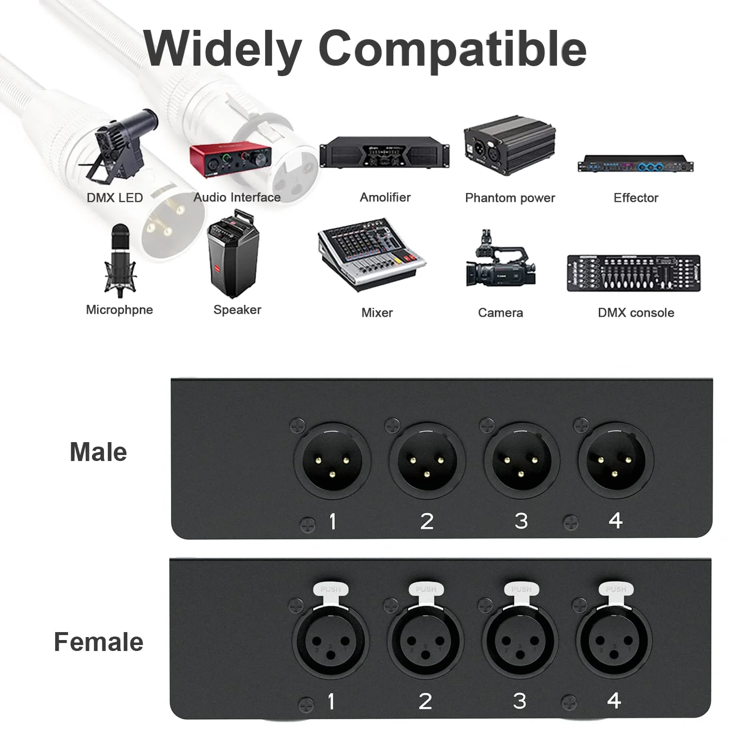 LVY 4 Channel DMX Over Network Cable Extender 3-Pin XLR Male and Female to Ethercon Cable Channels Over RJ45 Cat5/Cat6 Ethercon Cable Extend Compact Snake Receiver- XLR AES Receiver Snake Box 3.3 ft ( A pair) - Image 5