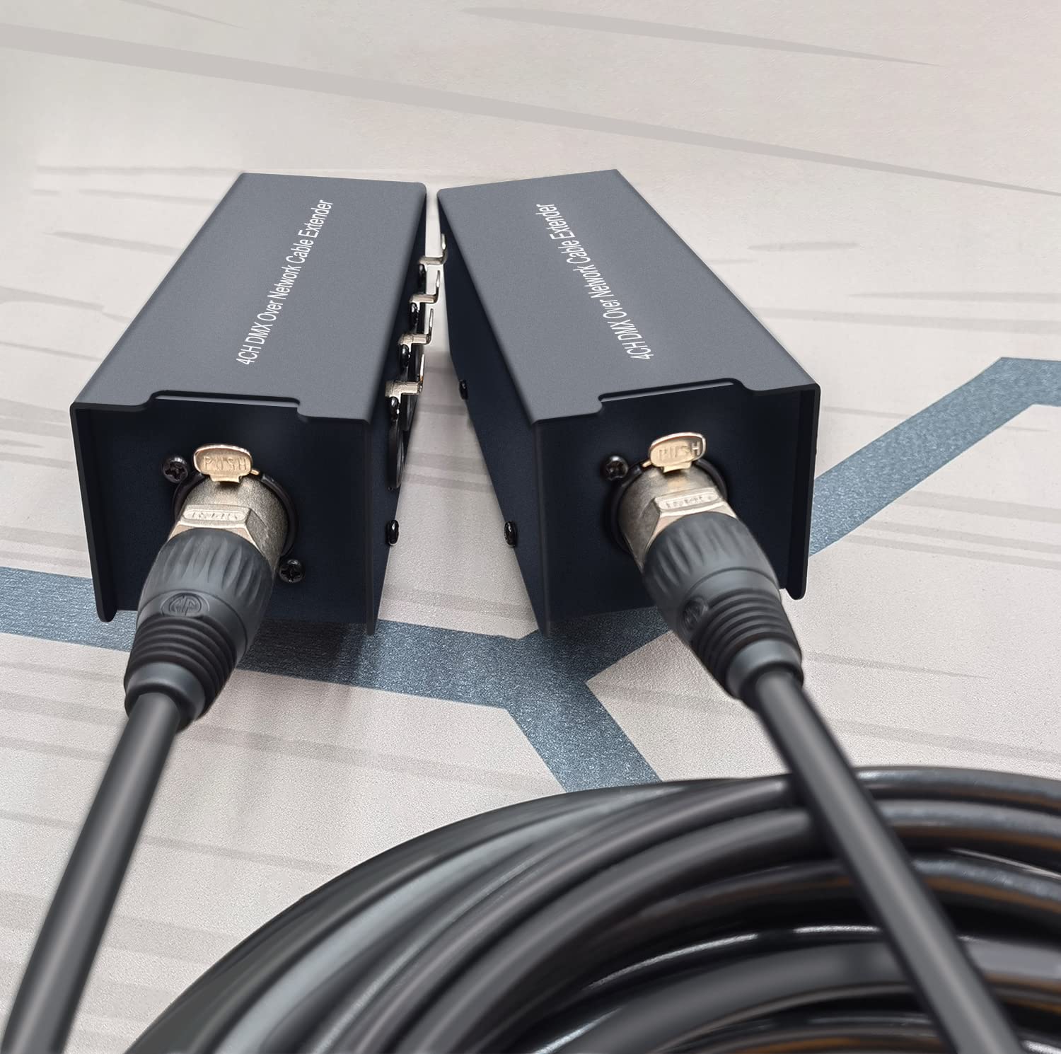 LVY 4 Channel DMX Over Network Cable Extender 3-Pin XLR Male and Female to Ethercon Cable Channels Over RJ45 Cat5/Cat6 Ethercon Cable Extend Compact Snake Receiver- XLR AES Receiver Snake Box 3.3 ft ( A pair) - Image 7