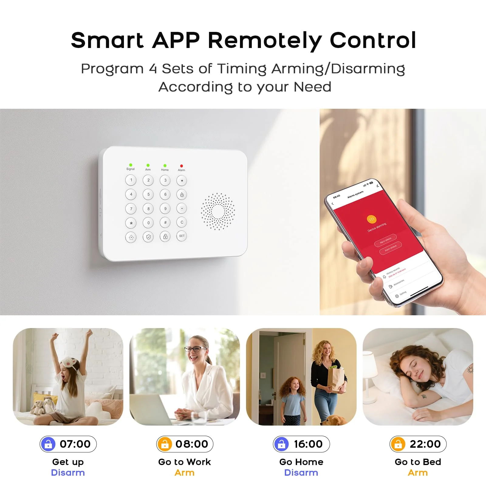 LWOHSI Home Security Systems,Wireless DIY Burglar Alarm Kits,Smart Home Alarm System with Window/Door Sensor,PIR Motion Detector,Voice Control with Alexa and Google,4G SMS/Tuya App Alerts (A02F-US-C) A02F-US-C - Image 3
