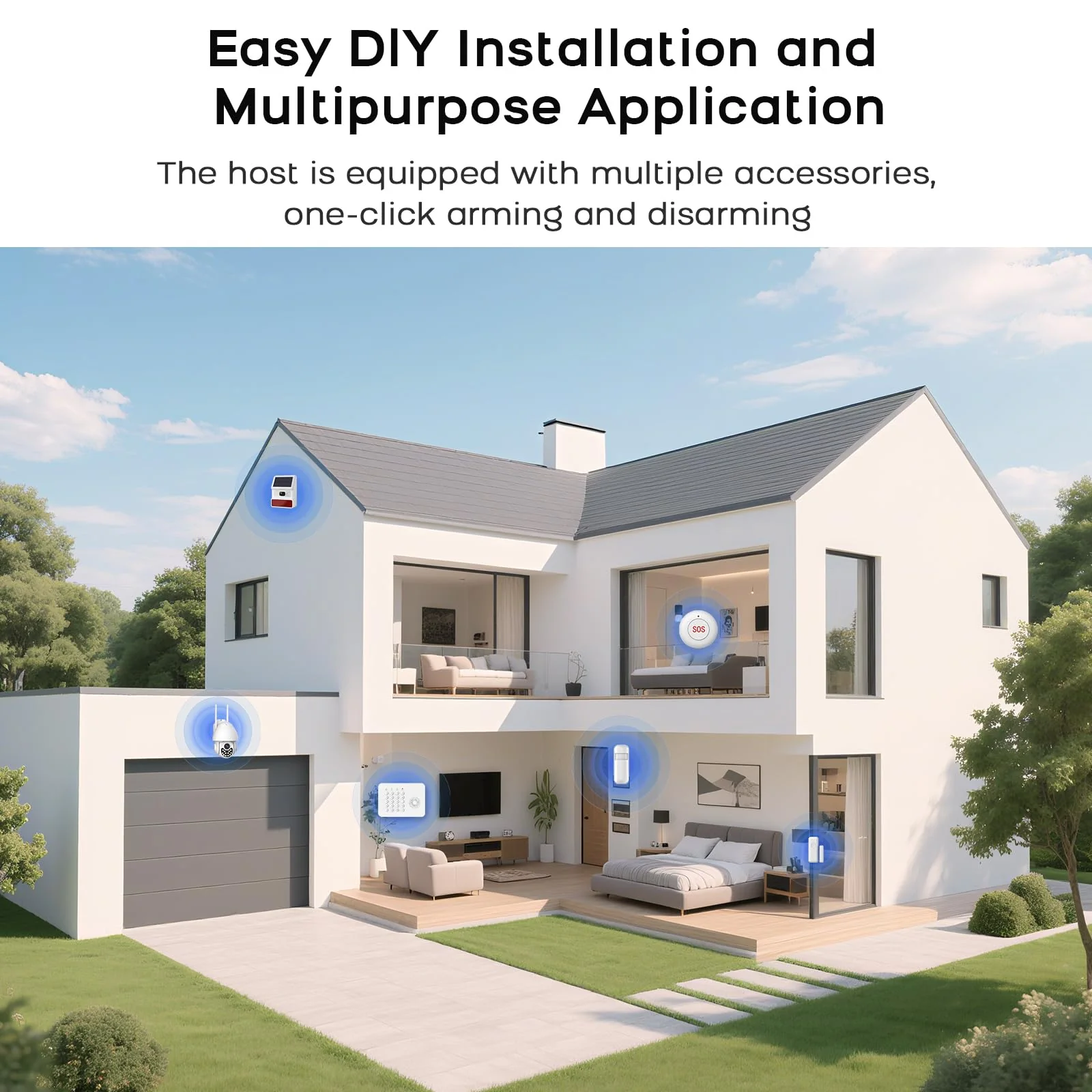 LWOHSI Home Security Systems,Wireless DIY Burglar Alarm Kits,Smart Home Alarm System with Window/Door Sensor,PIR Motion Detector,Voice Control with Alexa and Google,4G SMS/Tuya App Alerts (A02F-US-C) A02F-US-C - Image 7