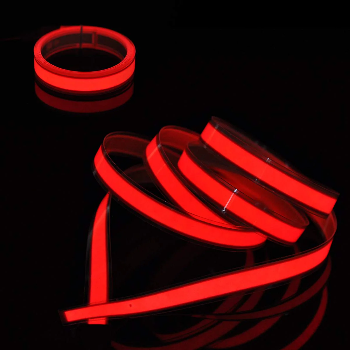 lychee®3 Ft 1M 1M Neon Glowing Strobing Electroluminescent Robbin El Tape Belt EL Wire Rope with Battery Pack for Cosplay Decoration Bruning Festival (3Ft, Red) 3Ft - Image 3