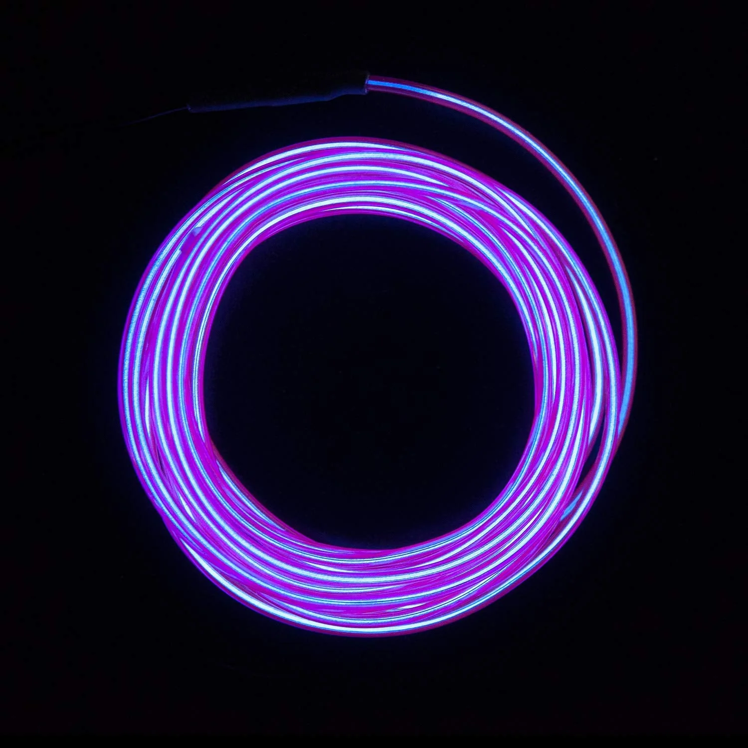 lychee EL Wire Neon Glowing Strobing Electroluminescent Light El Wire w/Battery Pack for Parties, Halloween Decoration (Purple, 9ft) Purple - Image 2