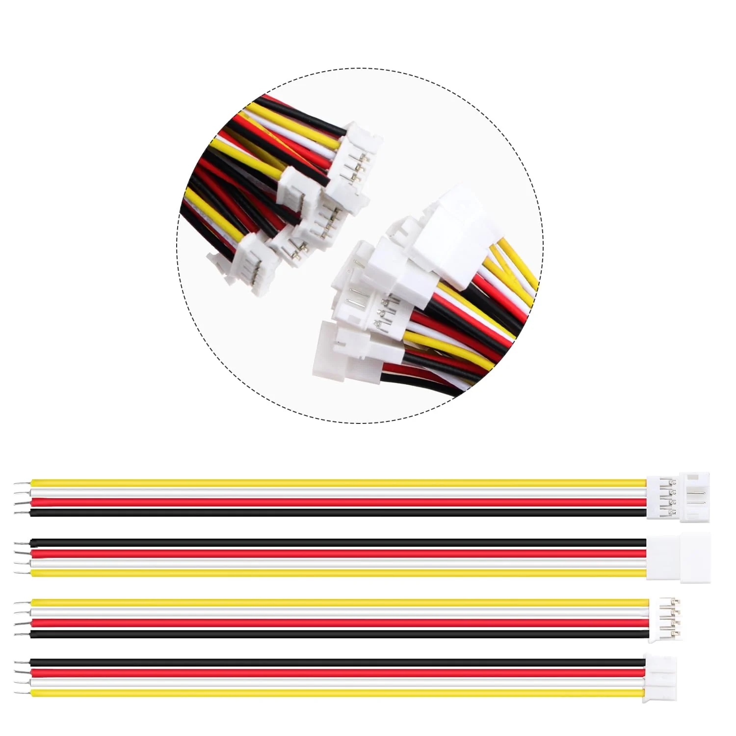 Lyeteung 15 Pairs JST 2.0 PH 4 Pin Connectors, Mini Micro JST PH 2.0mm 4-Pin Female and Male with 150mm 22AWG Cable Wire 4 Pin + Cable - Image 5