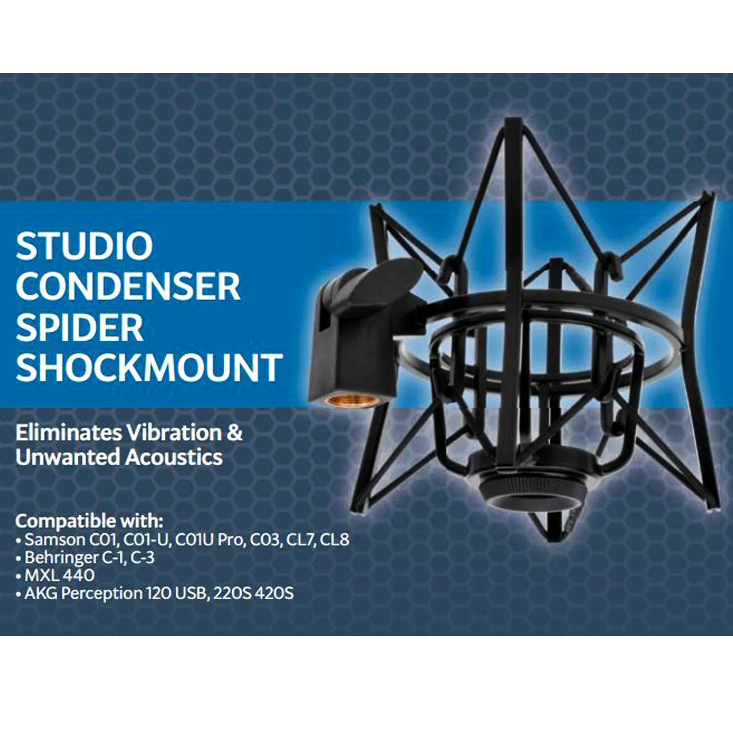 LyxPro MKS1-B Condenser Spider Microphone Shockmount, Anti Vibration and Isolation - Black - Image 8