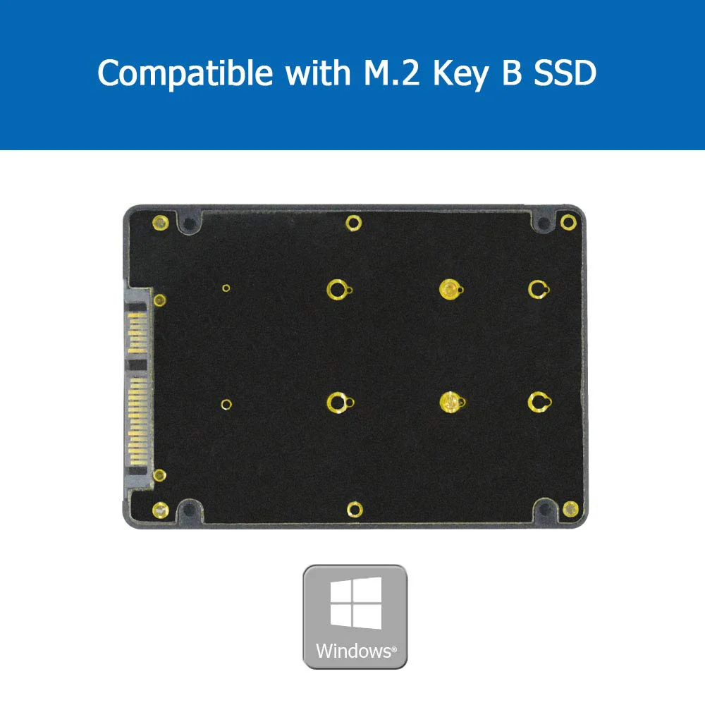 M.2 Adapter to 2.5 SATA Enclosure, B & M Key SATA Based NGFF SSD Converter to 2.5 Inch SATA 3.0 Card Support 2230 2242 2260 2280 Hard Drive with 7mm Case - Image 5