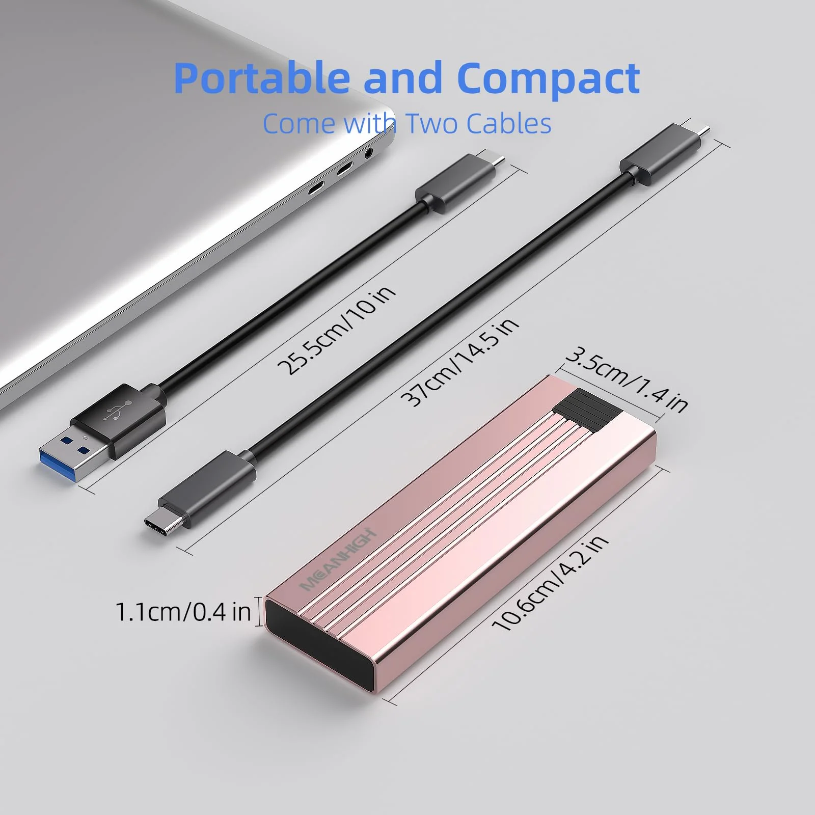 M.2 NVME SATA SSD Enclosure, Tool-Free USB 3.2 Gen 2 10Gbps NVME to USB Adapter, Supports M and B&M Keys External Solid State Drive Case for Size 2242/2260/2280(up to 8TB) Pink - Image 5