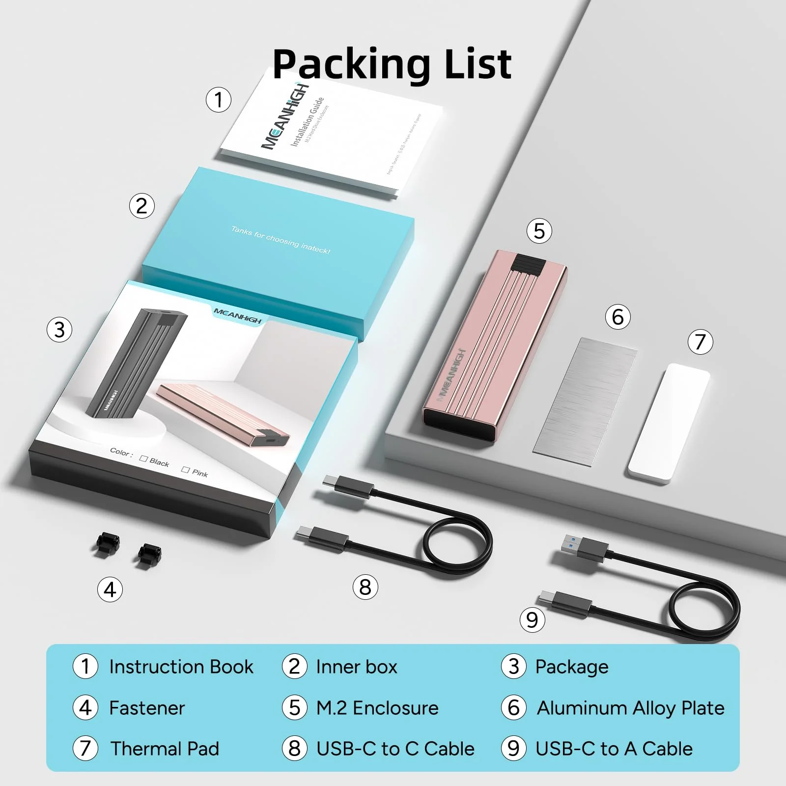 M.2 NVME SATA SSD Enclosure, Tool-Free USB 3.2 Gen 2 10Gbps NVME to USB Adapter, Supports M and B&M Keys External Solid State Drive Case for Size 2242/2260/2280(up to 8TB) Pink - Image 8