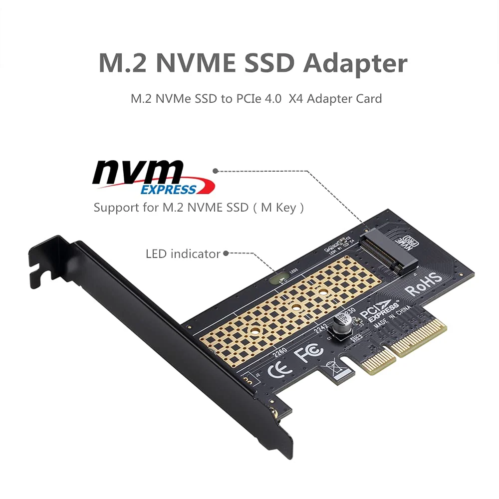 M.2 NVME to PCIe 3.0 x4 Adapter with Aluminum Heatsink Solution - Image 3