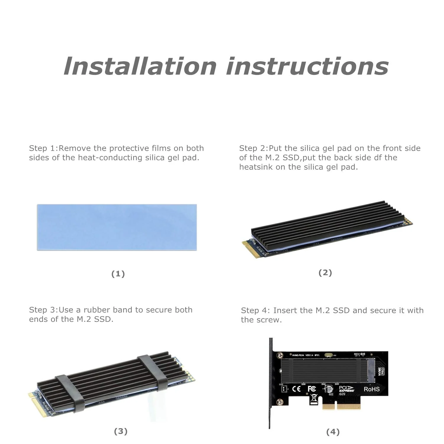 M.2 NVME to PCIe 3.0 x4 Adapter with Aluminum Heatsink Solution - Image 7