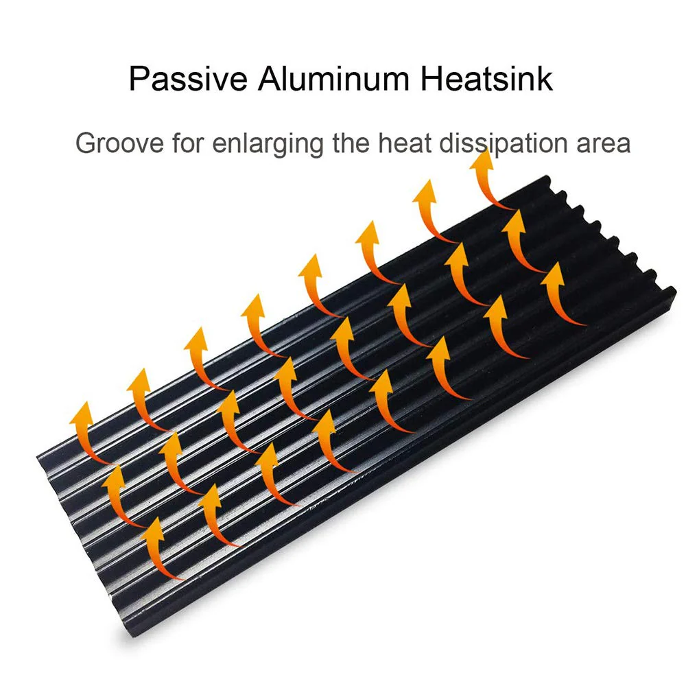 M.2 SSD Heatsink Heat Sink with Heat Conductive Adhesive Film Anti Thermal Bleed Heatsink Heatsink CPU IC Chip Circuit Board for LED Amplifier Aluminum 70mm×22mm×3mm - Image 3