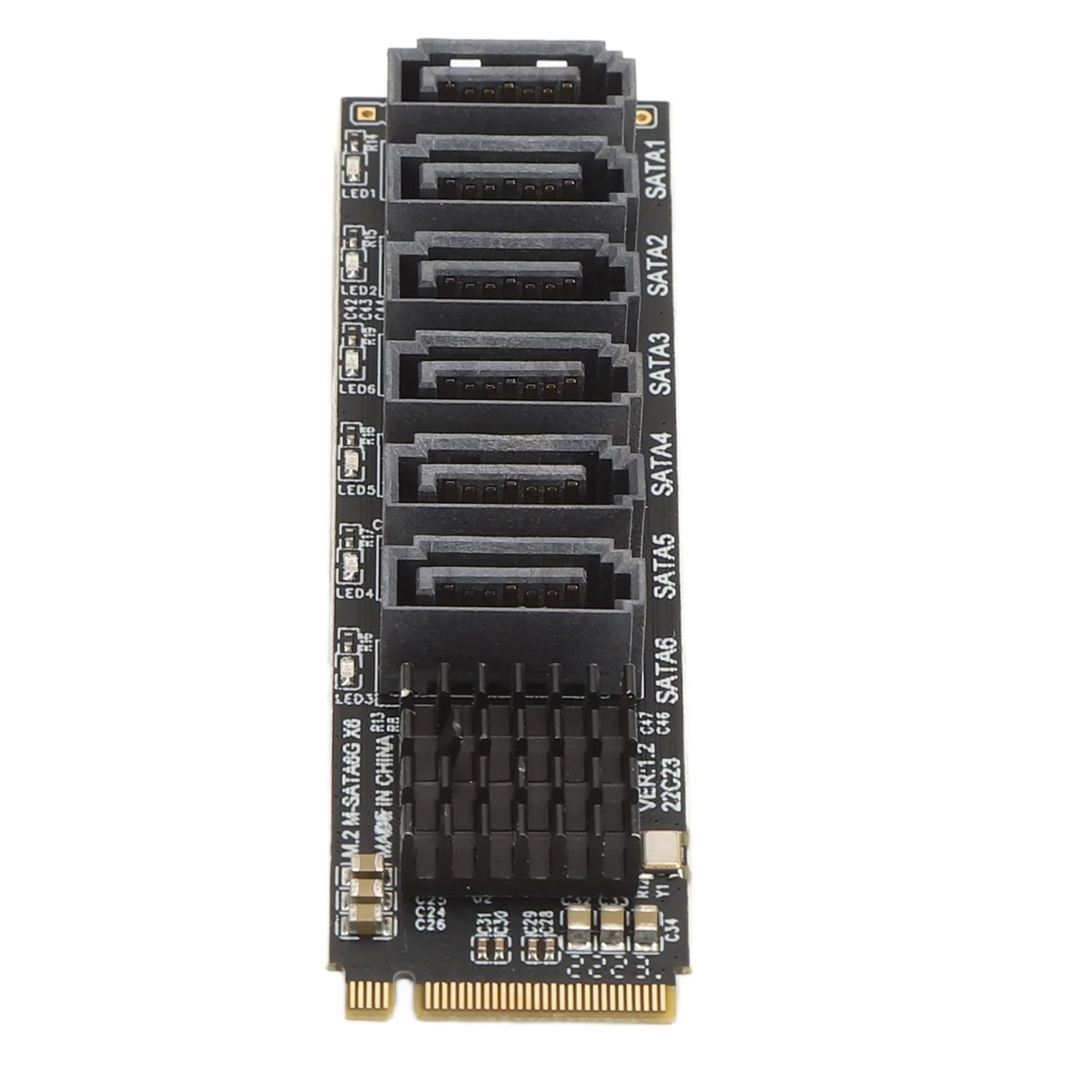 M.2 to SATA3.0 Adapter Card, M.2 M EKY PCIE3.0 to SATA Adapter Card, ASM1166 6Gbps 6 Port Expansion Interface Card with Smart Indicator - Image 7