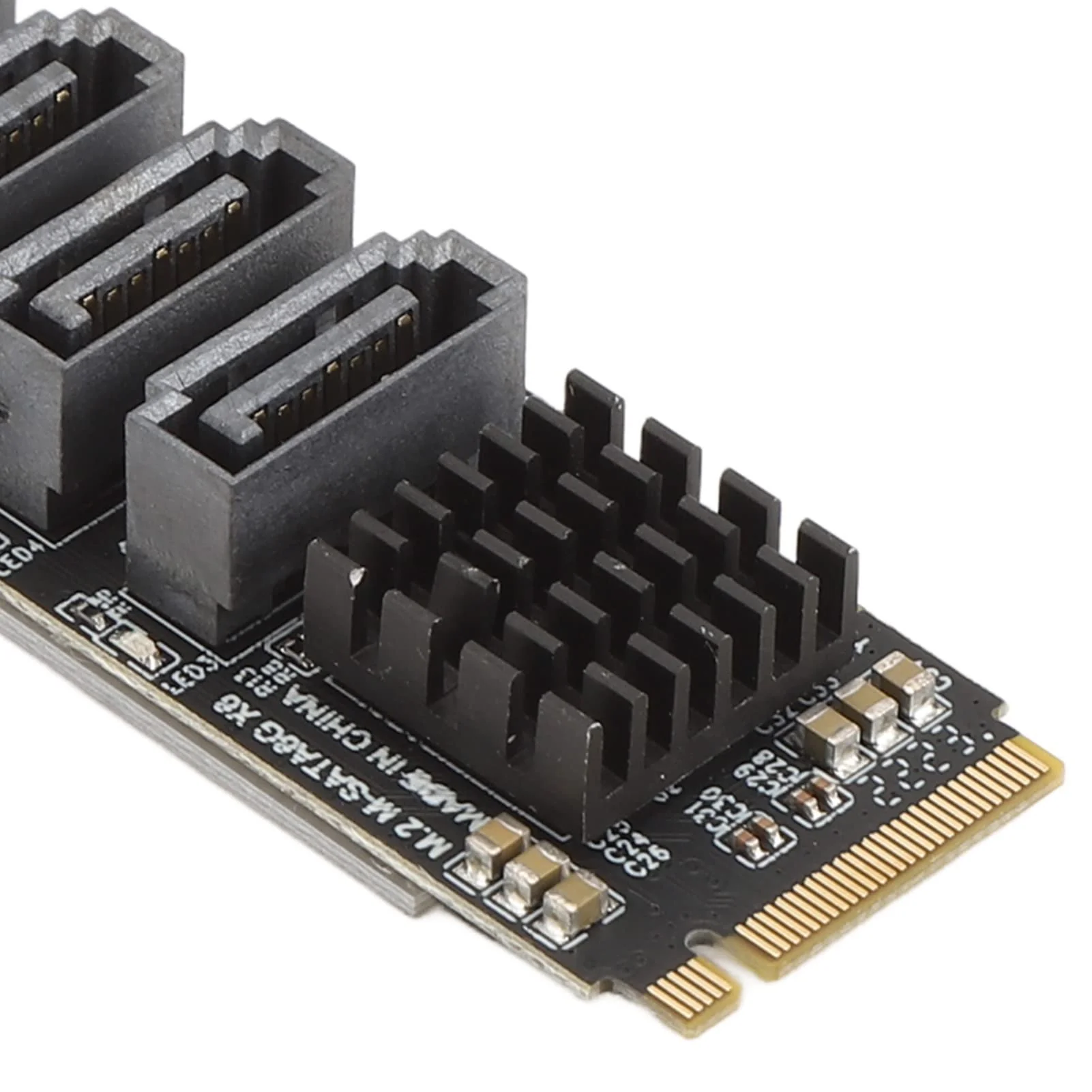 M.2 to SATA3.0 Adapter Card, M.2 M EKY PCIE3.0 to SATA Adapter Card, ASM1166 6Gbps 6 Port Expansion Interface Card with Smart Indicator - Image 9