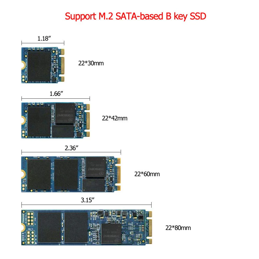 M.2 to USB Adapter, B Key M.2 SSD Adapter USB 3.0 (No Cable Needed), USB to 2280 M2 SSD Drive Adapter, NGFF Converter SSD Reader Card - Image 4
