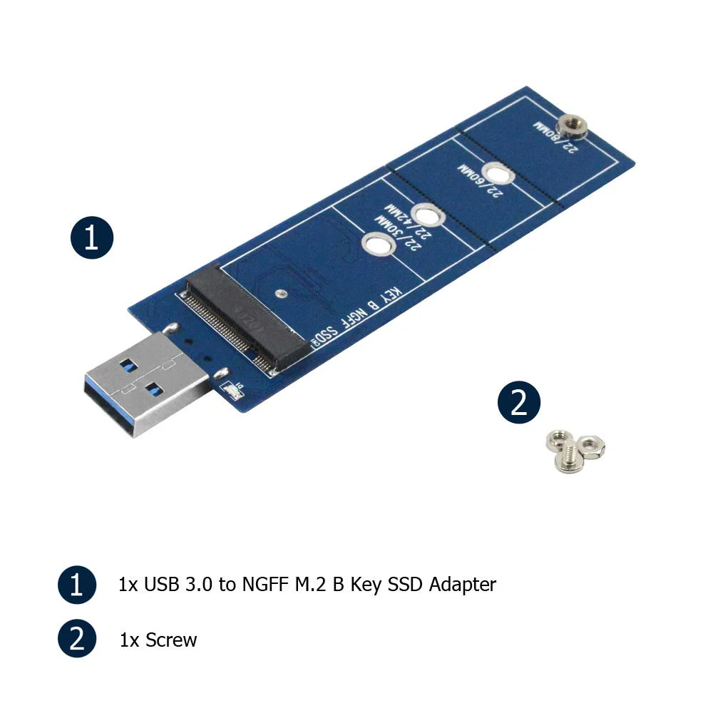 M.2 to USB Adapter, B Key M.2 SSD Adapter USB 3.0 (No Cable Needed), USB to 2280 M2 SSD Drive Adapter, NGFF Converter SSD Reader Card - Image 9