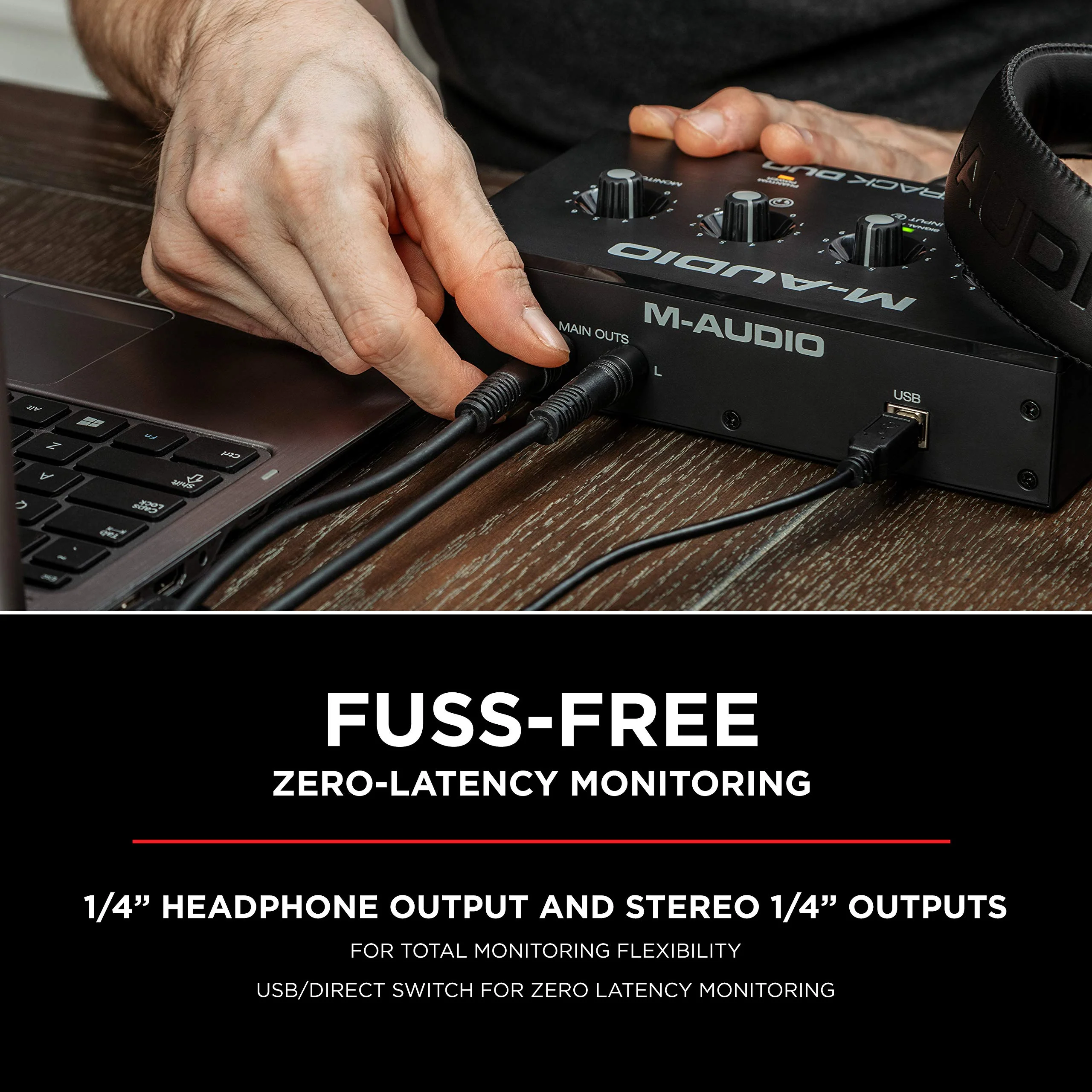 M-AUDIO M-Track Duo USB Audio Interface for Recording, Streaming and Podcasting with Dual XLR, Line and DI Inputs, plus a Software Suite Included Interface Only - Image 4
