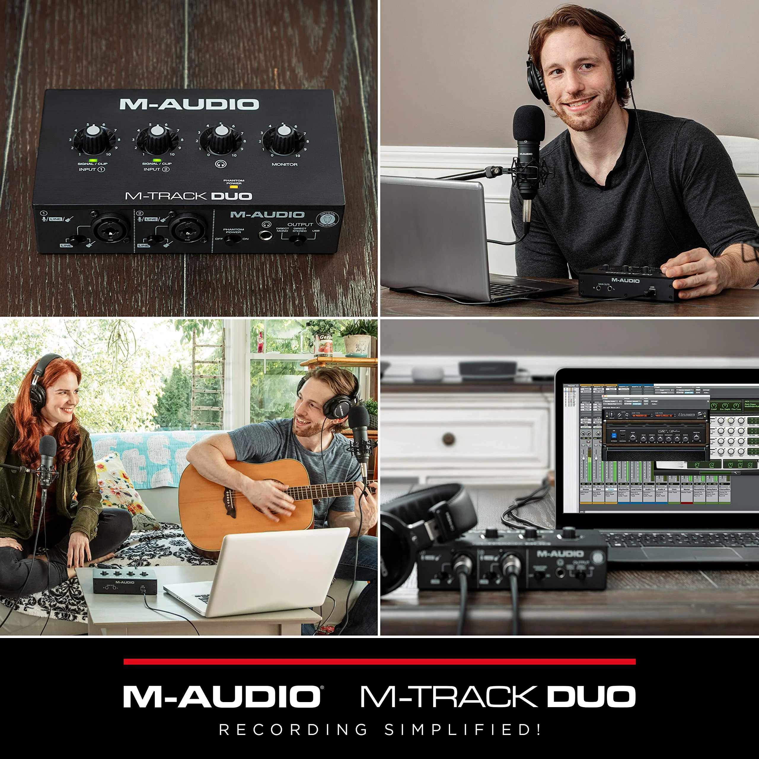 M-AUDIO M-Track Duo USB Audio Interface for Recording, Streaming and Podcasting with Dual XLR, Line and DI Inputs, plus a Software Suite Included Interface Only - Image 7