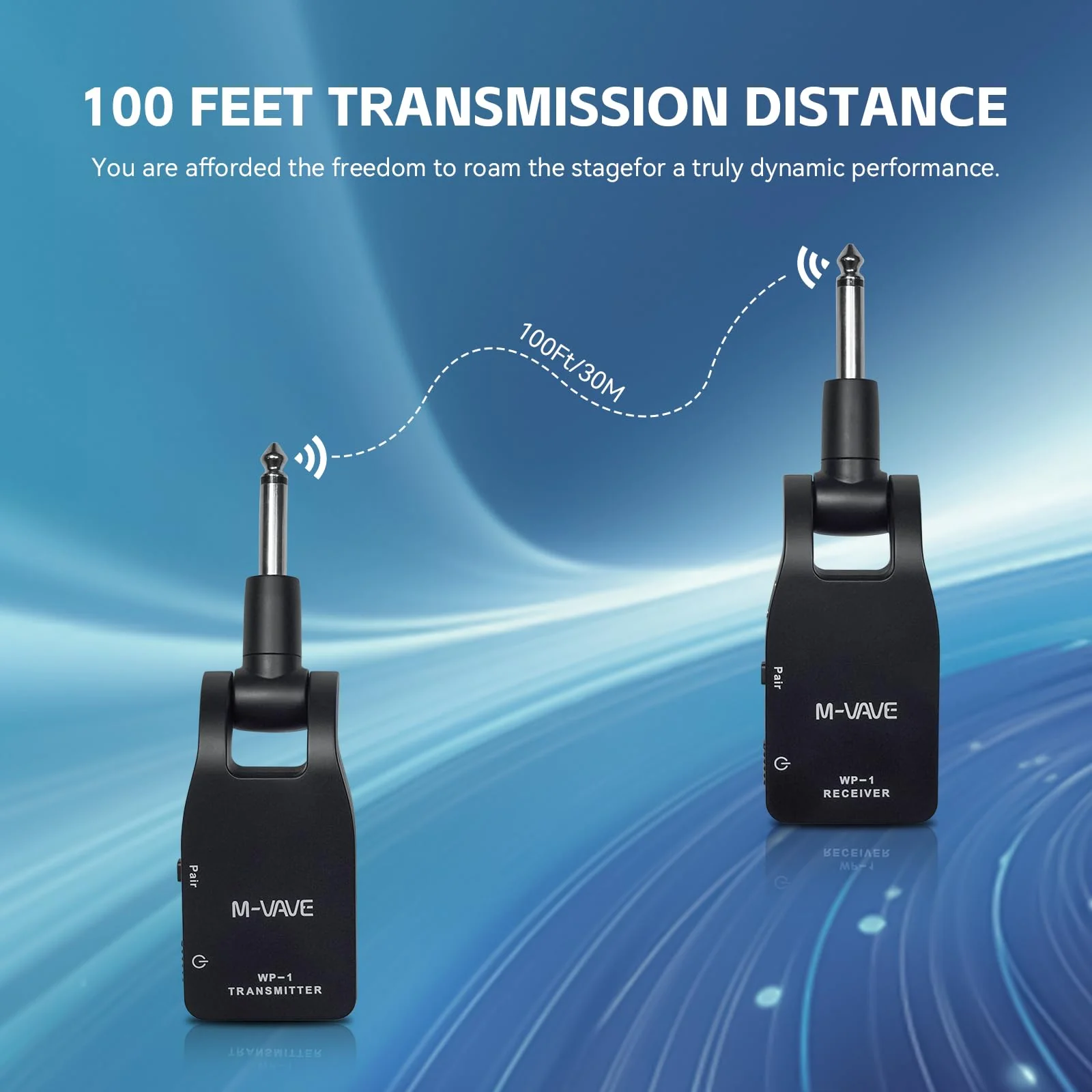 M-VAVE 2.4GHz Wireless Guitar System Built-in Rechargeable Upgrade Wireless Guitar Bass Transmitter Receiver for Electric Bass - Image 5