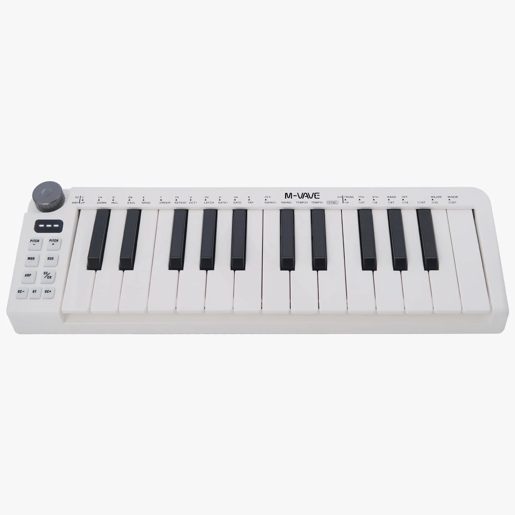 M-VAVE 25 Keys Mini Keyboard – Professional Beat Maker and Keytar for Keyboard Music Production Builtin Battery Wireless Connect White Mini no PADS - Image 9