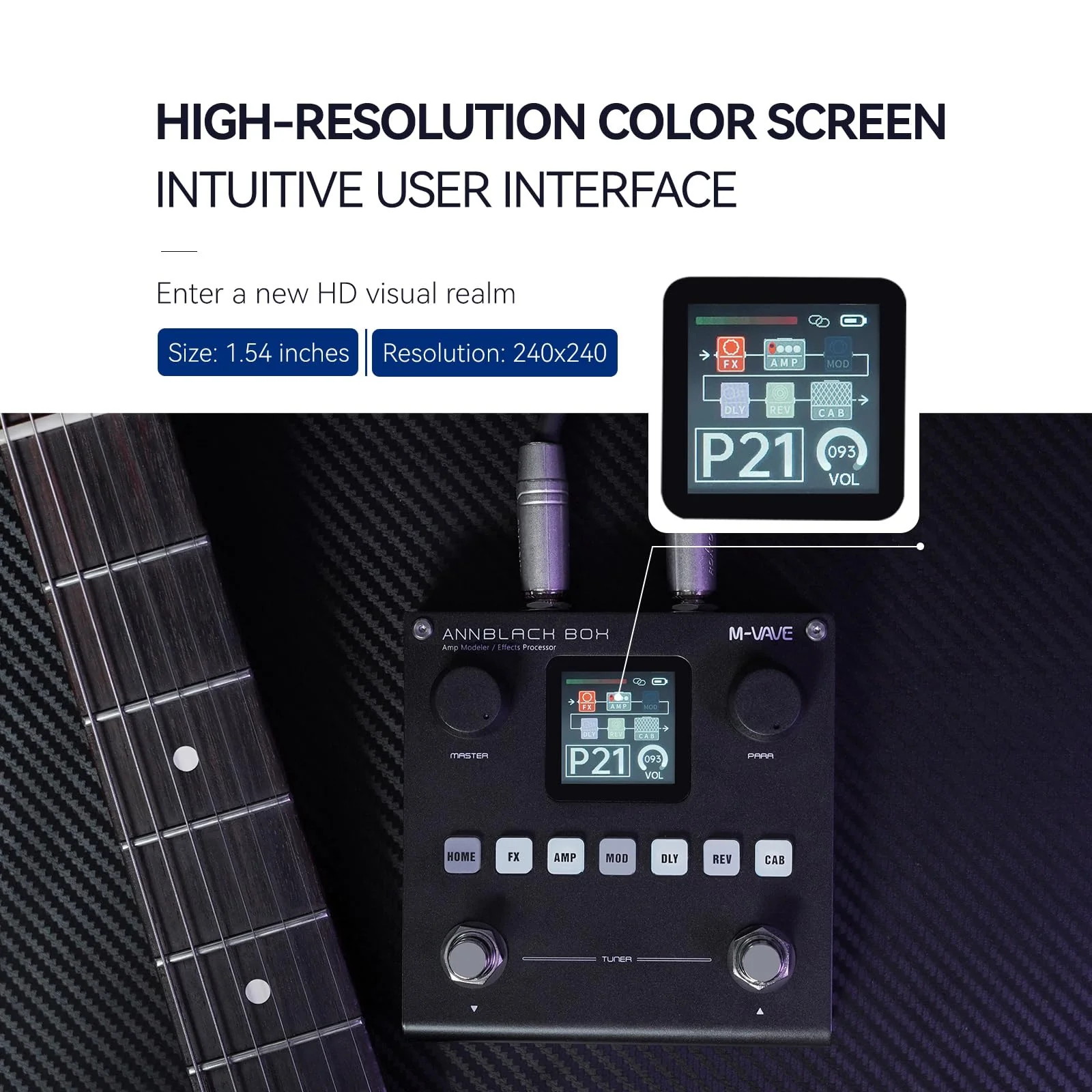 M-VAVE ANN Blackbox Guitar Pedal 80 Editable Presets Reverb Delay Boost Black Box with 6 Effect Modules AMP CAB BT Audio With APP Create Paremeters - Image 3