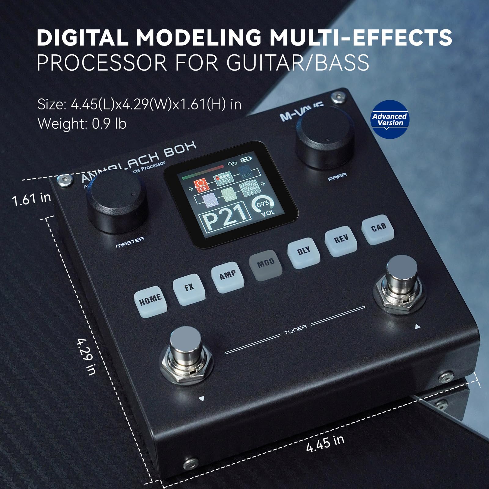 M-VAVE ANN Blackbox Guitar Pedal 80 Editable Presets Reverb Delay Boost Black Box with 6 Effect Modules AMP CAB BT Audio With APP Create Paremeters - Image 6