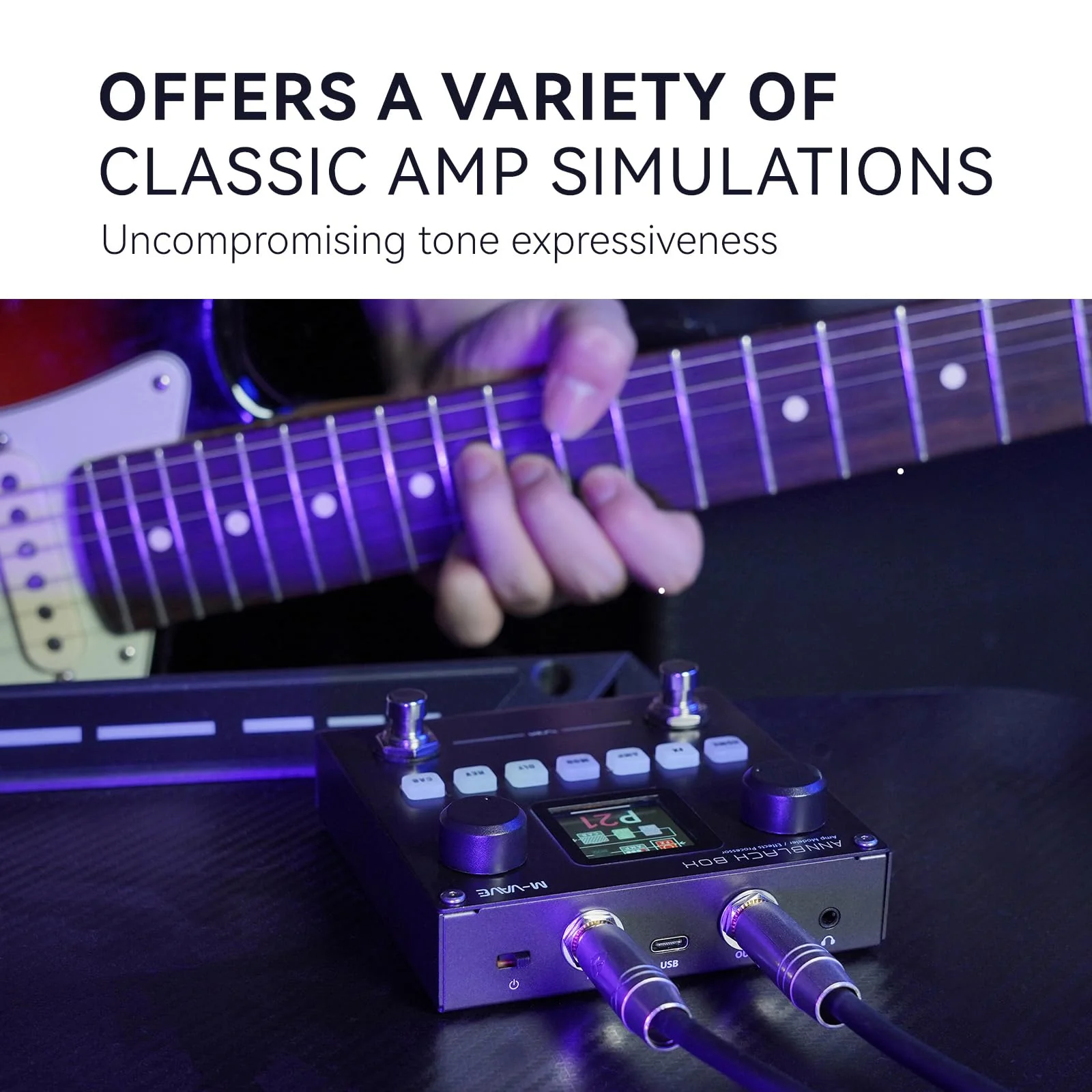 M-VAVE ANN Blackbox Guitar Pedal 80 Editable Presets Reverb Delay Boost Black Box with 6 Effect Modules AMP CAB BT Audio With APP Create Paremeters - Image 8