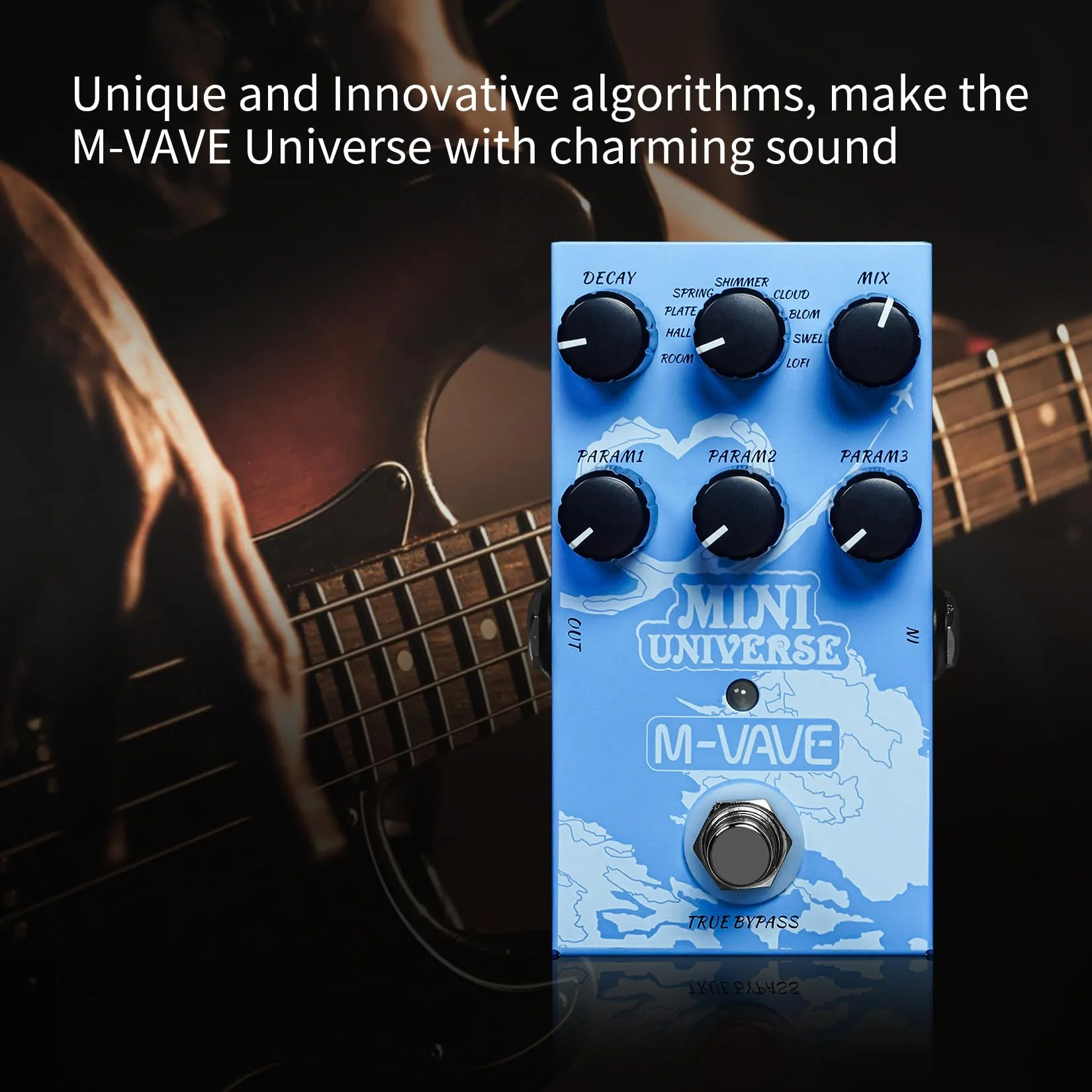 M-VAVE Mini Universe Guitar Pedal Reverb Innovation Unique Sound 9 Reverb Effects Pedals Pure Digital Dual Power True Bypass - Image 3