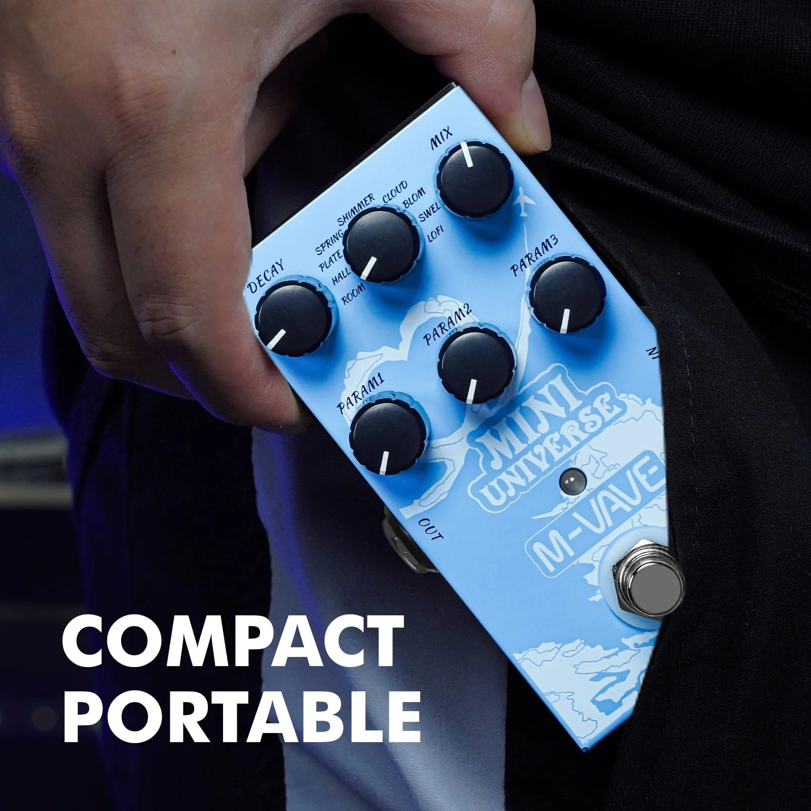 M-VAVE Reverb Guitar Pedal Digital Effect Reverb 9 Modes Room, Hall, Shimmer, Lofi, Spring, Bloom, Swell, Plate, Cloud Selection for Guitar Bass Reverberation Effect MINI-UNIVERSE - Image 7