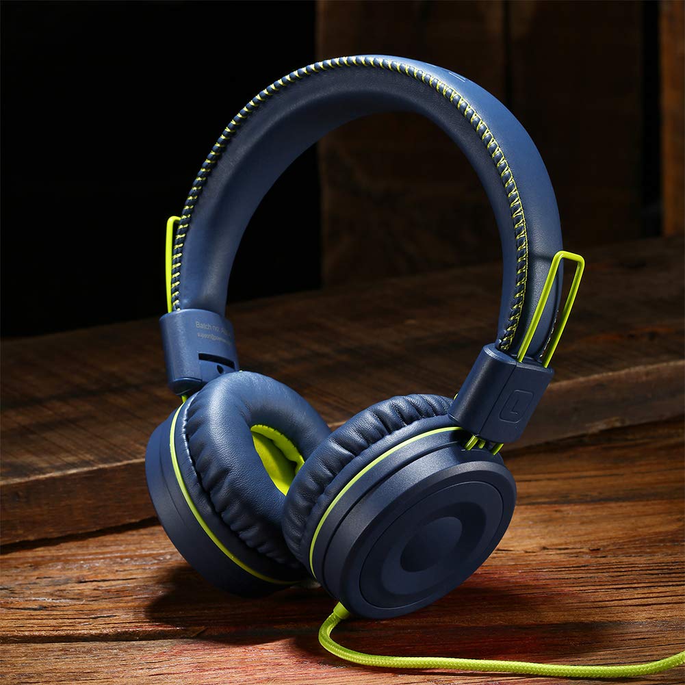 M1 Kids Headphones Wired Headphone for Kids,Foldable Adjustable Stereo Tangle-Free,3.5MM Jack Wire Cord On-Ear Headphone for Children (Blue) Blue - Image 6