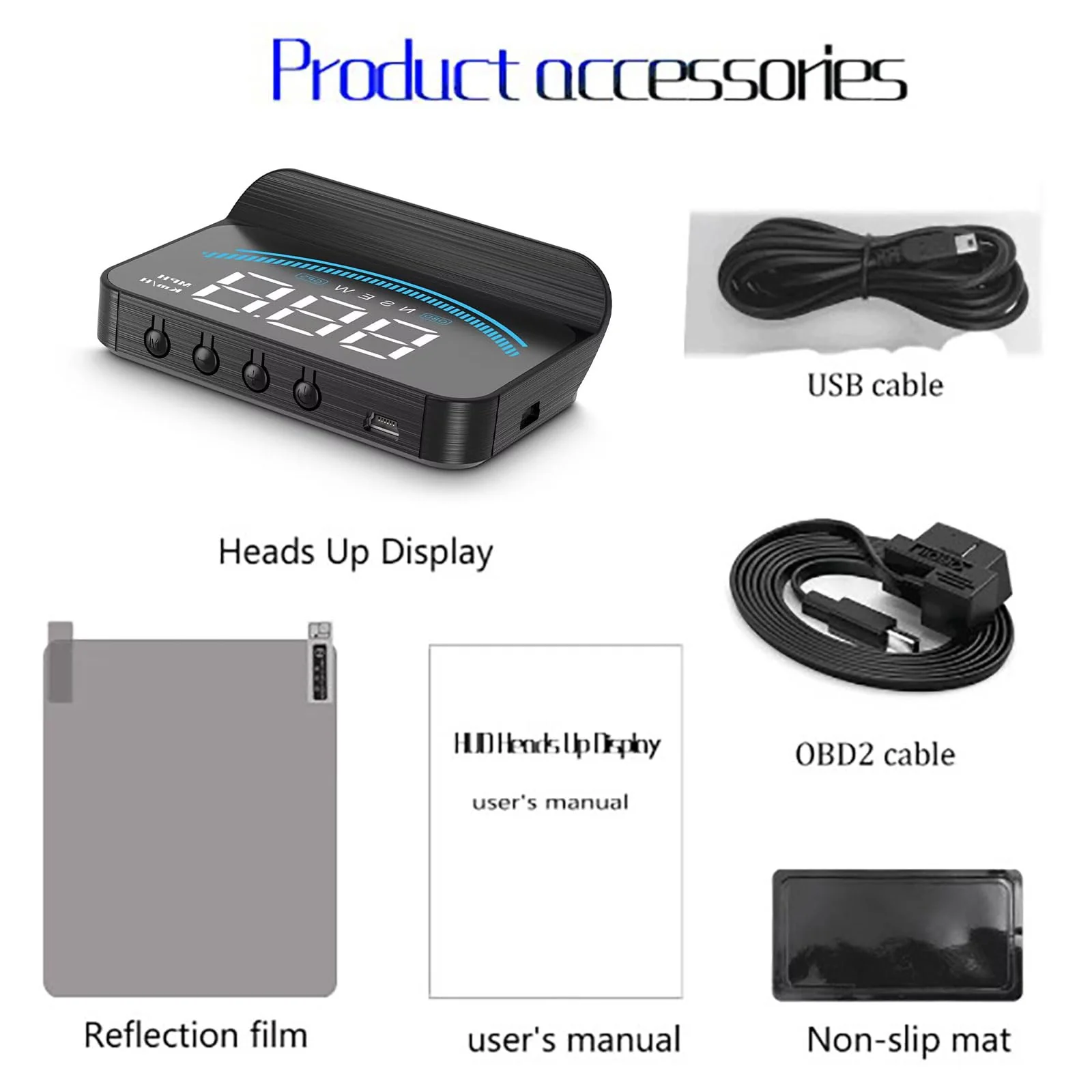 M11 Heads up Display Windshield Projector, OBD2/GPS Speedometer MPH with Speed, 3.5 inch CAR HUD Overspeed Warning, Display Water Temperature, Display Distance - Image 9