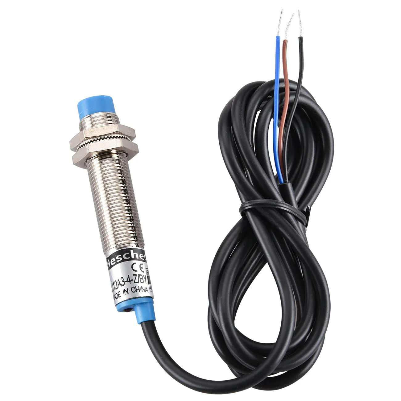 M12 Proximity Sensor, Inductive, Non-Shield Type, LJ12A3-4-Z/BY, 4mm, 10-30VDC, 200mA, PNP NO, 3 Wire, Motion Detector Device - Image 2
