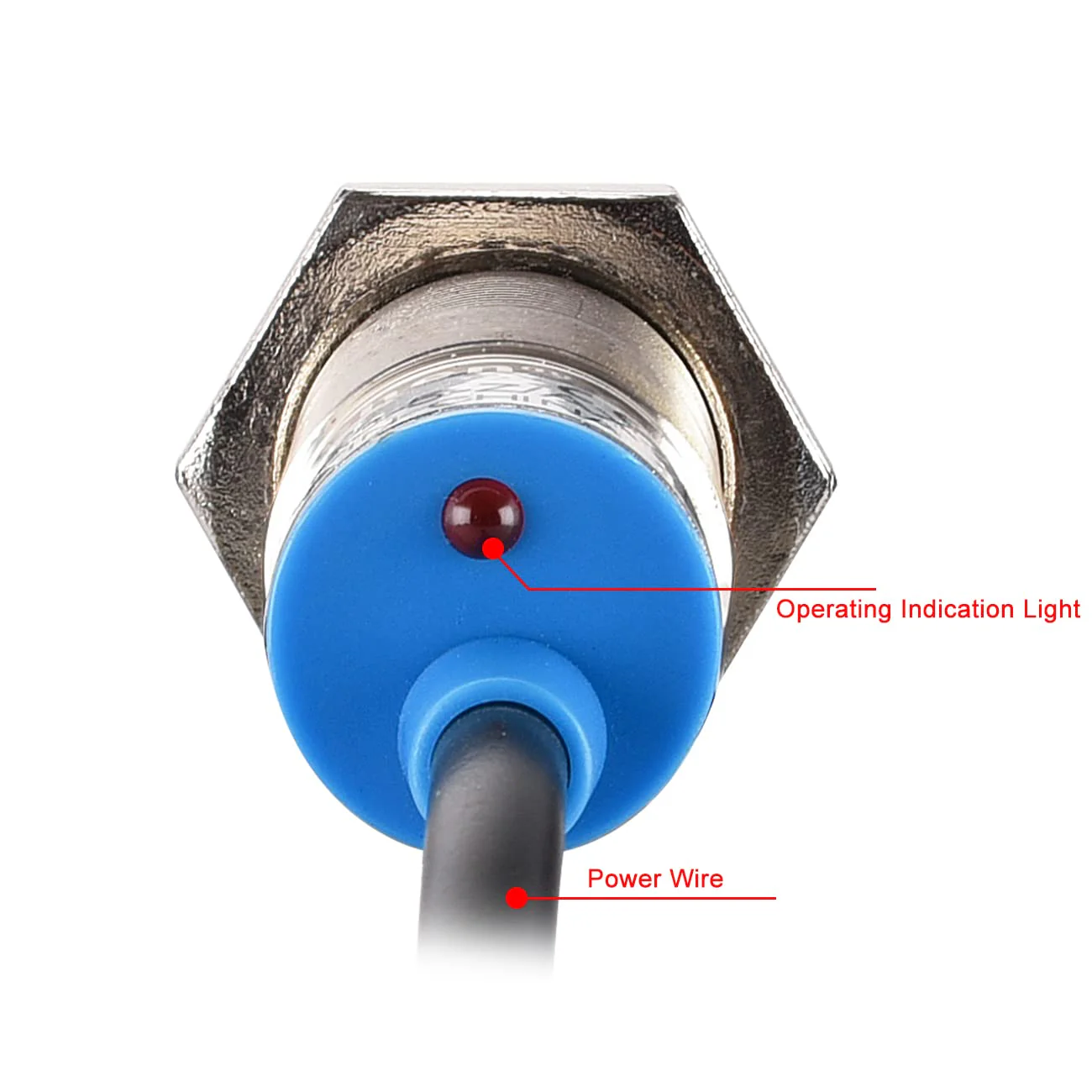M12 Proximity Sensor, Inductive, Non-Shield Type, LJ12A3-4-Z/BY, 4mm, 10-30VDC, 200mA, PNP NO, 3 Wire, Motion Detector Device - Image 4