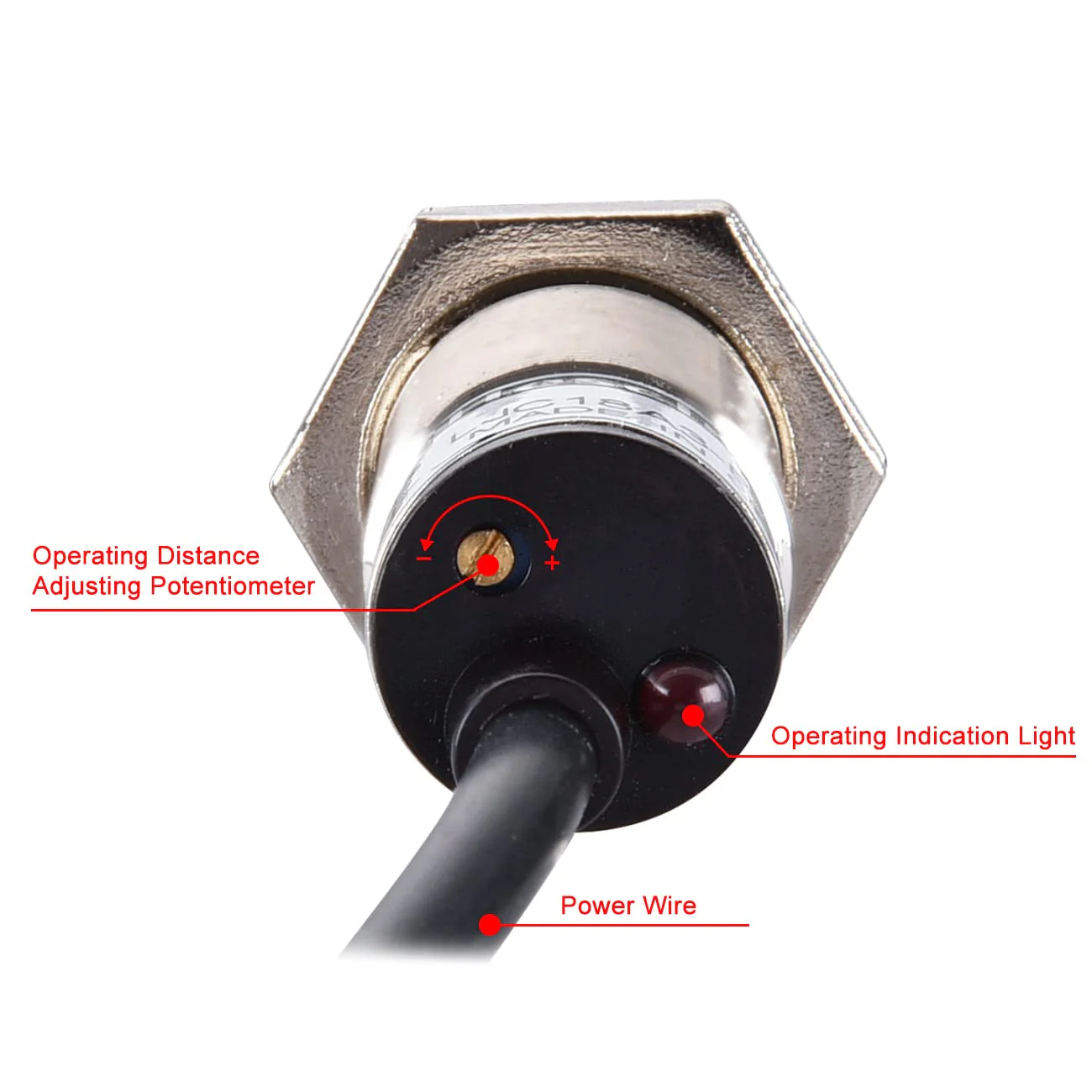 M18 Capacitive Proximity Sensor Switch Non-Shield Type LJC18A3-B-Z/BY Detection 10mm 10-30VDC 200mA PNP Normally Open(NO) 3 Wires - Image 4