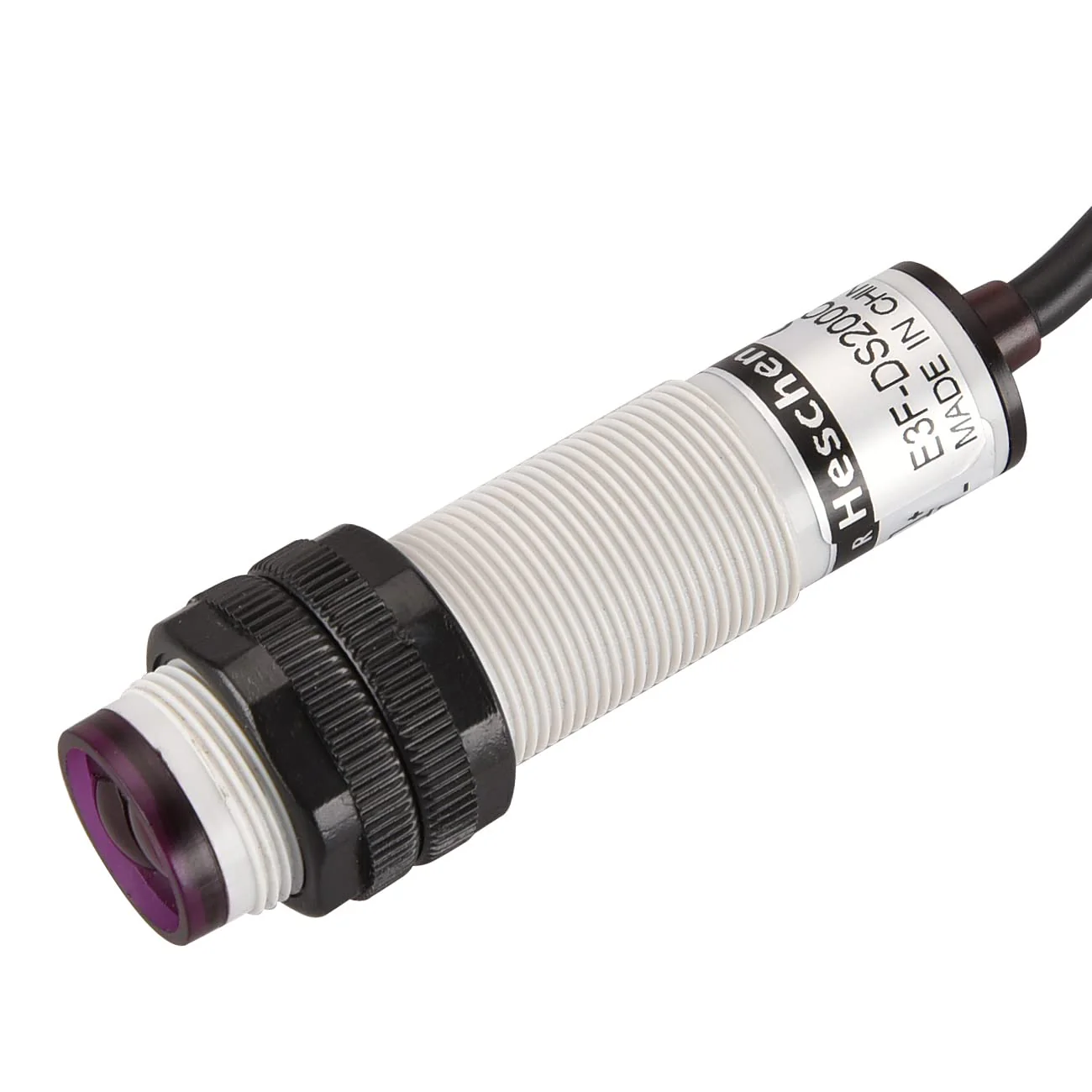M18 Column Infrared Photoelectric Proximity Switch, Diffuse Reflection Type, E3F-DS200C3, Detection Distance 10-200CM, 10-30VDC 200mA, NPN NO+NC, 4 Wire - Image 3