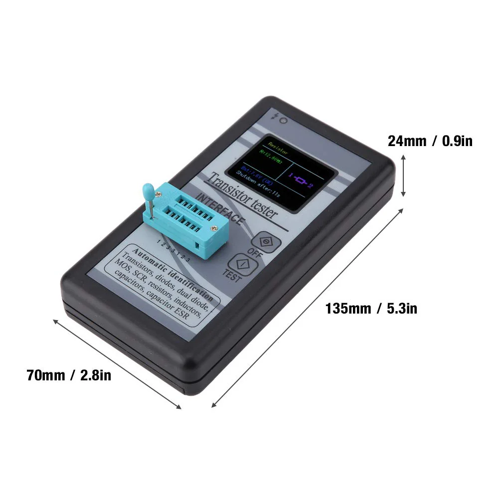 M328 Transistor Tester, NPN/PNP Transistor, Transistor Tester Multifunctional Transistor Diode Resistance Inductance, 0.5Ω - 50MΩ, LCD Transistor Tester Digital Transistor Tester - Image 9