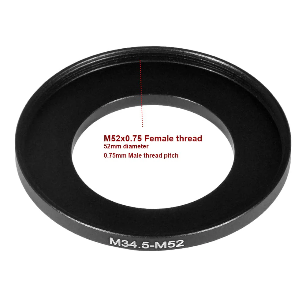 M34.5x0.5 Thread Pitch Male to M52x0.75 Female Thread Adapter Step-Up Ring for El-Nikkors 4/50mm - Image 2