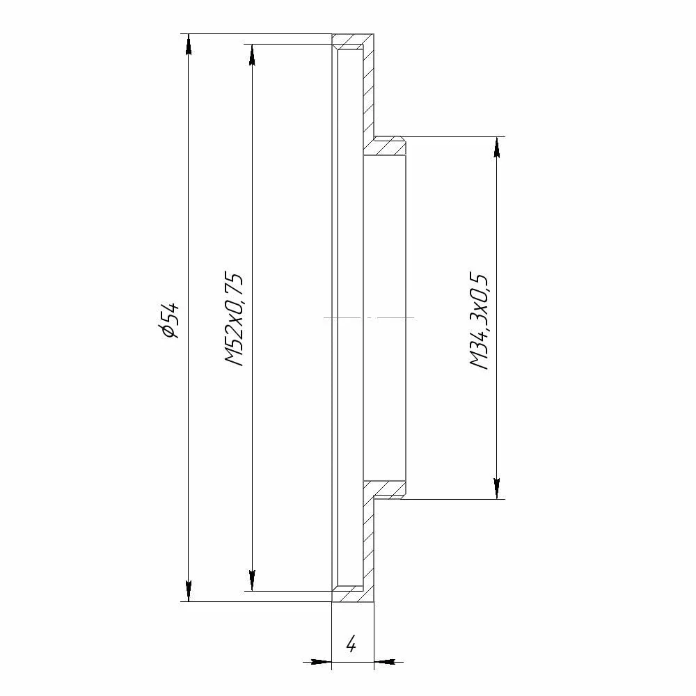 M34.5x0.5 Thread Pitch Male to M52x0.75 Female Thread Adapter Step-Up Ring for El-Nikkors 4/50mm - Image 4