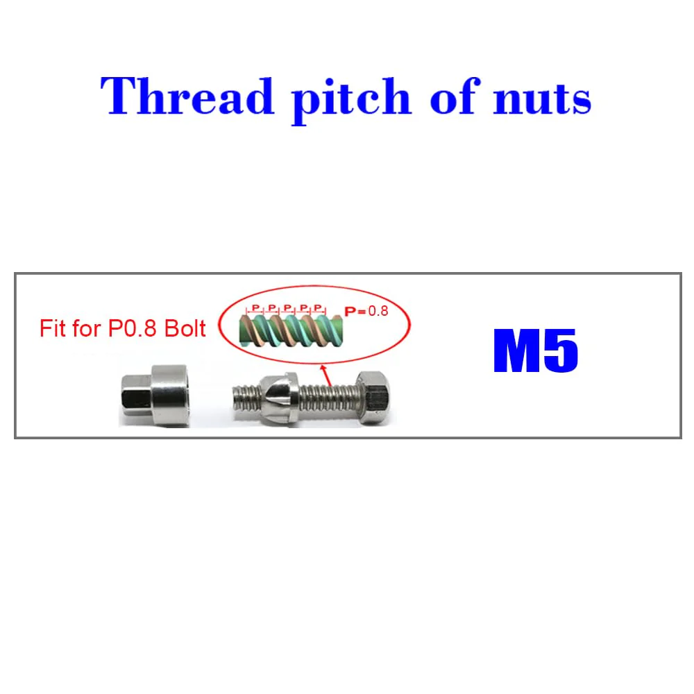 M5 304 Stainless Steel Anti-Theft Locking Nuts P0.8 Security Hardware Kit for Mountain Bike Awning Car Accessories for Styling Light Bar Safety,(4 Lock+ 1 Key) M5 - Image 5