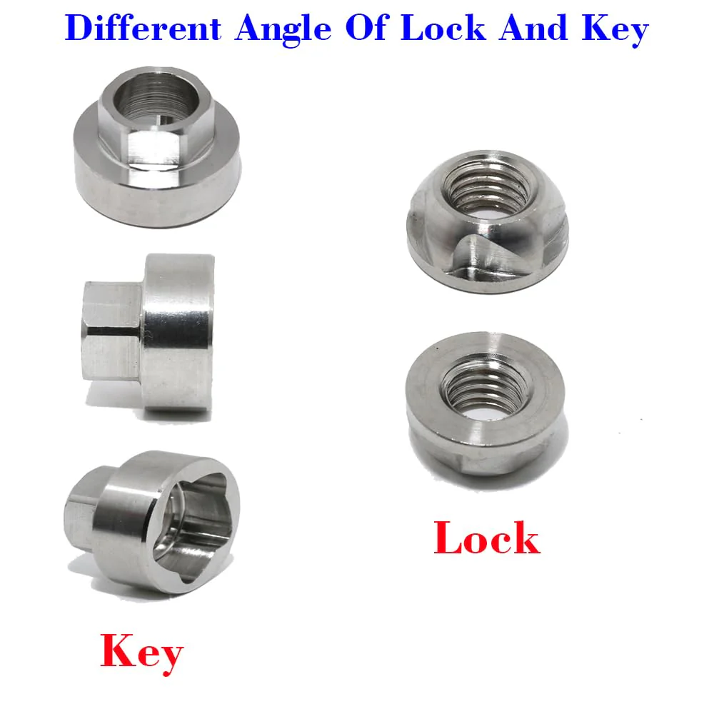 M5 304 Stainless Steel Anti-Theft Locking Nuts P0.8 Security Hardware Kit for Mountain Bike Awning Car Accessories for Styling Light Bar Safety,(4 Lock+ 1 Key) M5 - Image 6