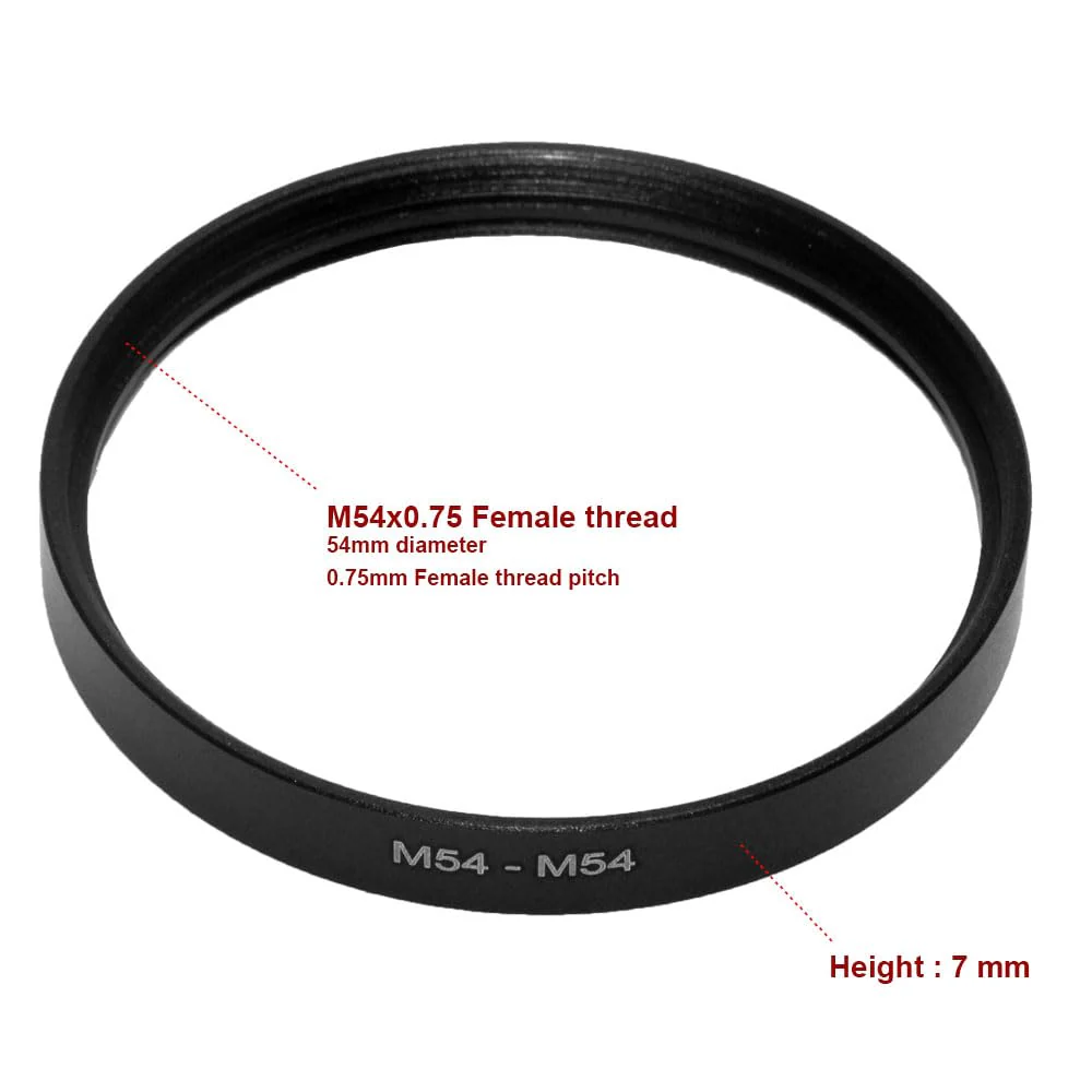 M54-M54 54mm x0.75mm Thread Pitch Female to Female Double Dual Inner Thread Lens Ring Telescope Adapter - Image 2