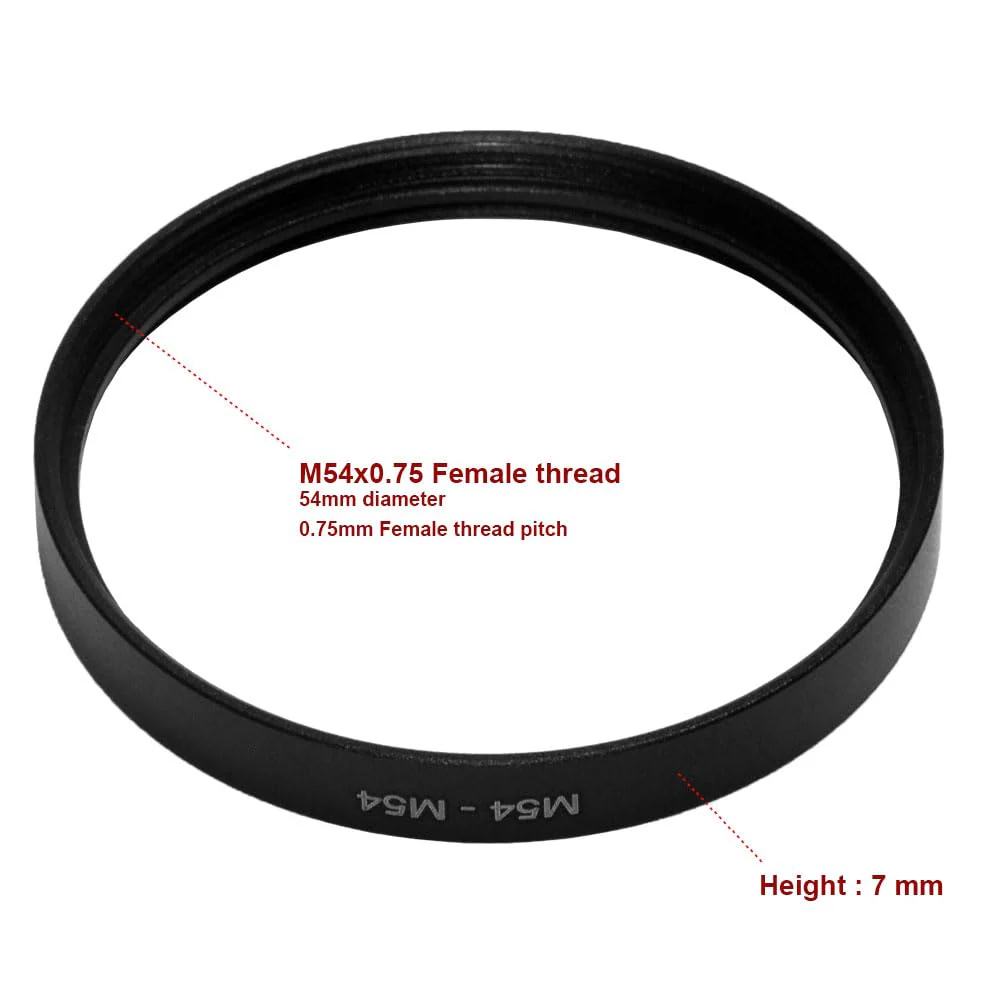 M54-M54 54mm x0.75mm Thread Pitch Female to Female Double Dual Inner Thread Lens Ring Telescope Adapter - Image 3