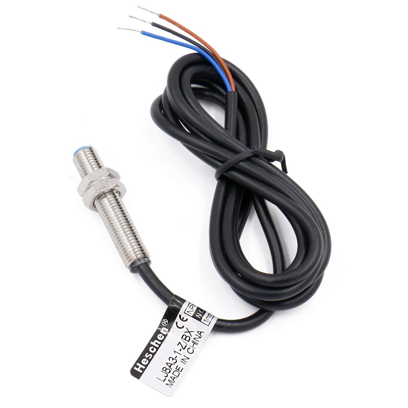 M8 Proximity Sensor Switch, 5VDC 200mA, NPN NO, 1mm Detecting Distance, Magnetic Metal Detect, 8mm Mounting Hole, 120cm Cable, IP67 Protection, LJ8A3-1-Z/BX-DC5V - Image 2