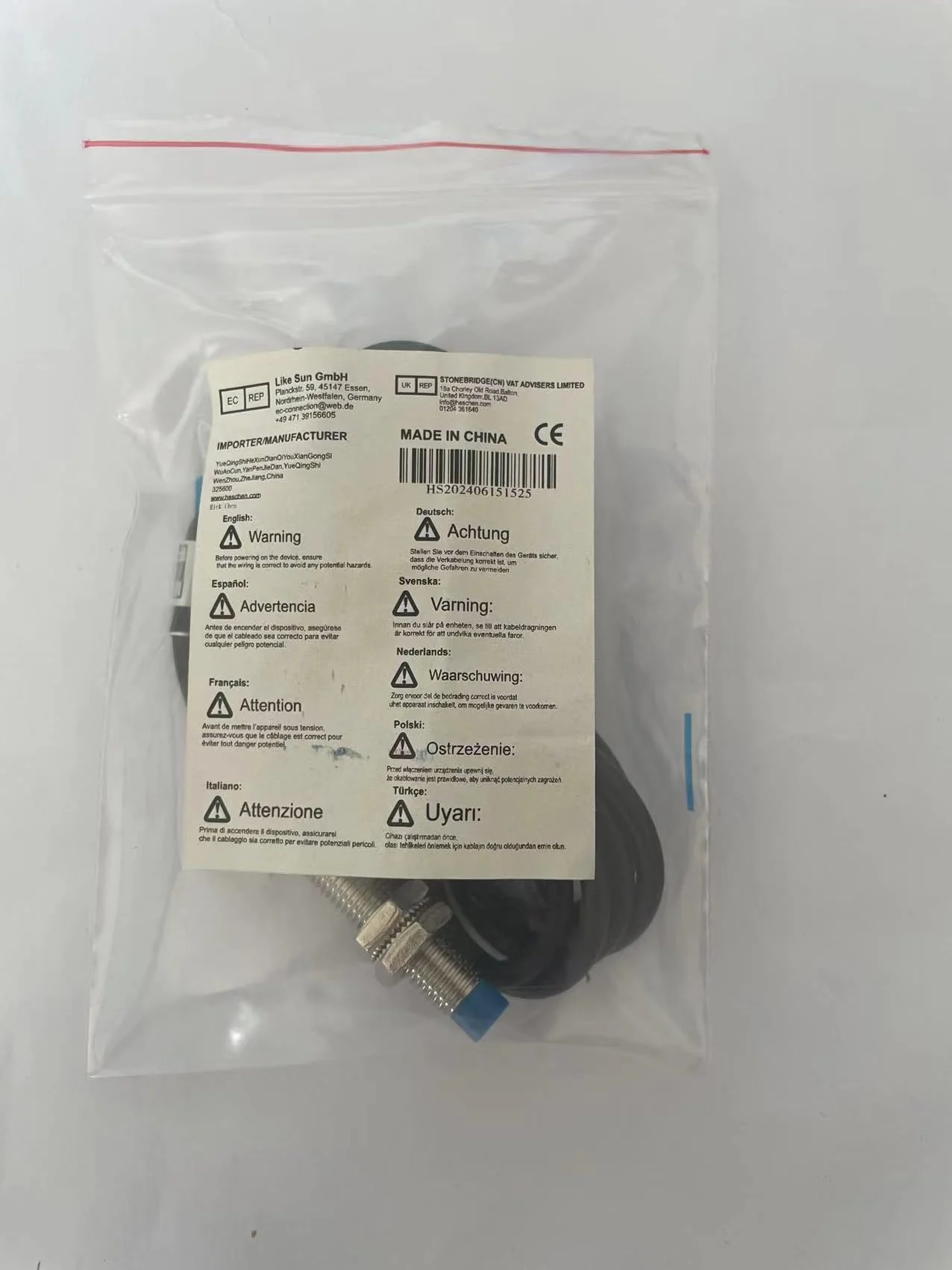 M8 Proximity Sensor Switch, 5VDC 200mA, NPN NO, 1mm Detecting Distance, Magnetic Metal Detect, 8mm Mounting Hole, 120cm Cable, IP67 Protection, LJ8A3-1-Z/BX-DC5V - Image 6