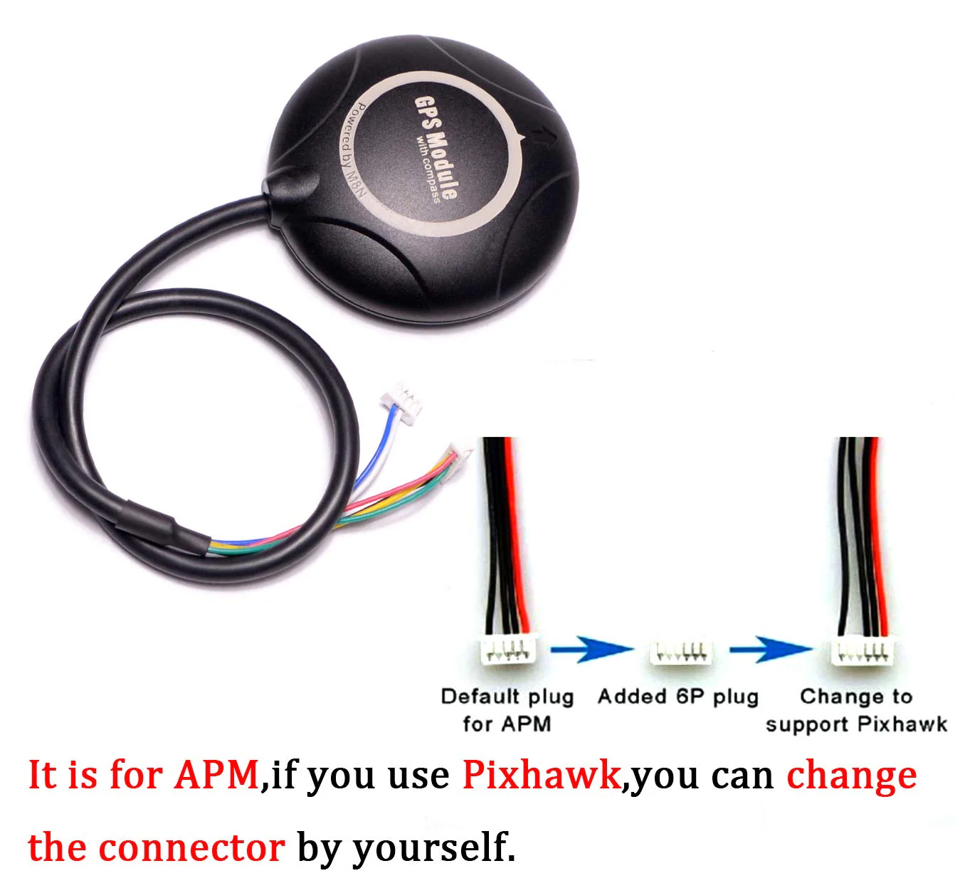 M8N GPS Module Built-in Compass with GPS Antenna Mount for APM 2.6 APM 2.8 Pixhawk Flight Controller - Image 2