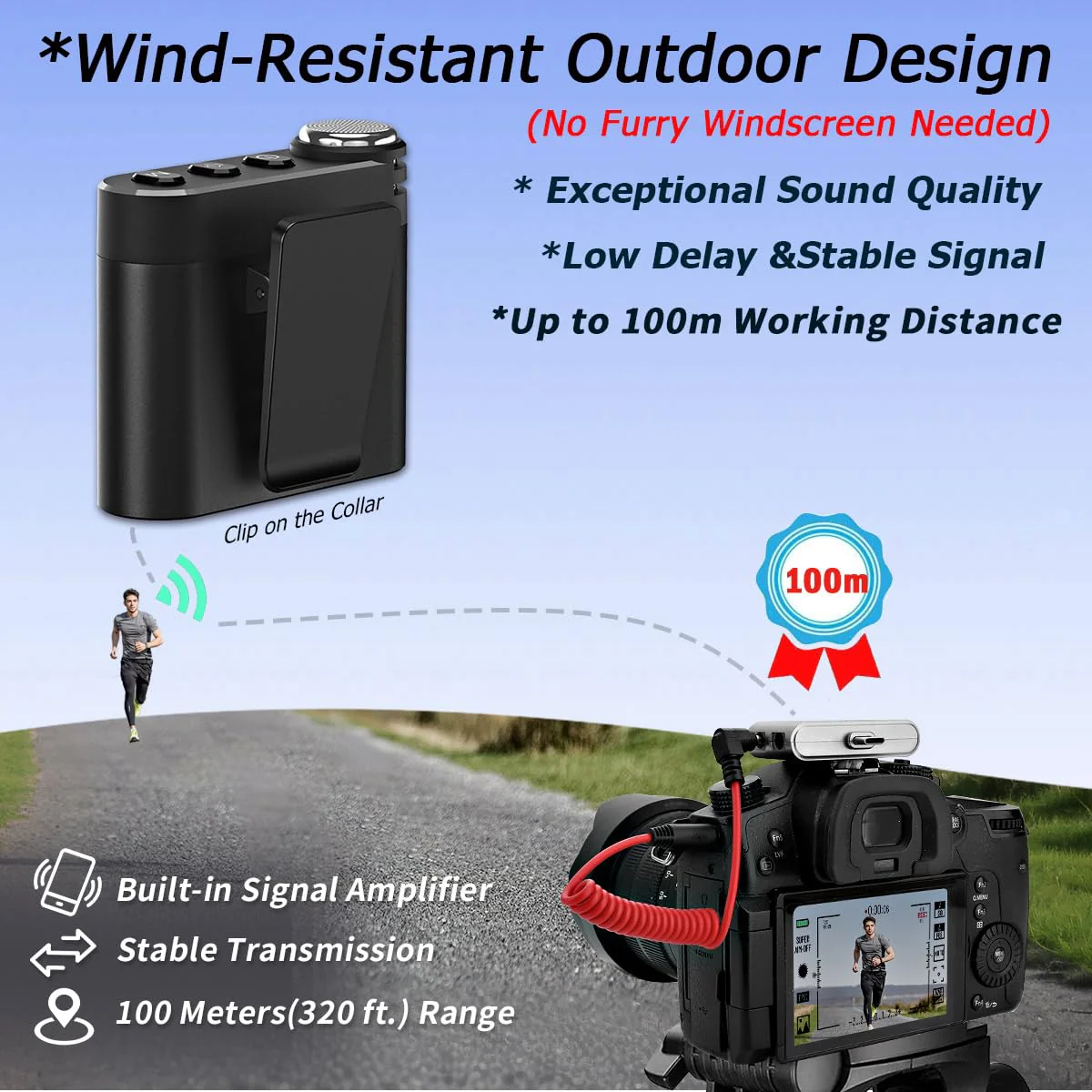 M9 Wireless Lavalier Microphone for iPhone(14/15/16)/Android Cellphone, Portable Mini Lapel Mic, 328ft Transmission, Phone Microphones for Record,Podcast, Vlogs, YouTube, Tiktok (Black ( 2TX+1RX)) Black ( 2TX+1RX) - Image 3