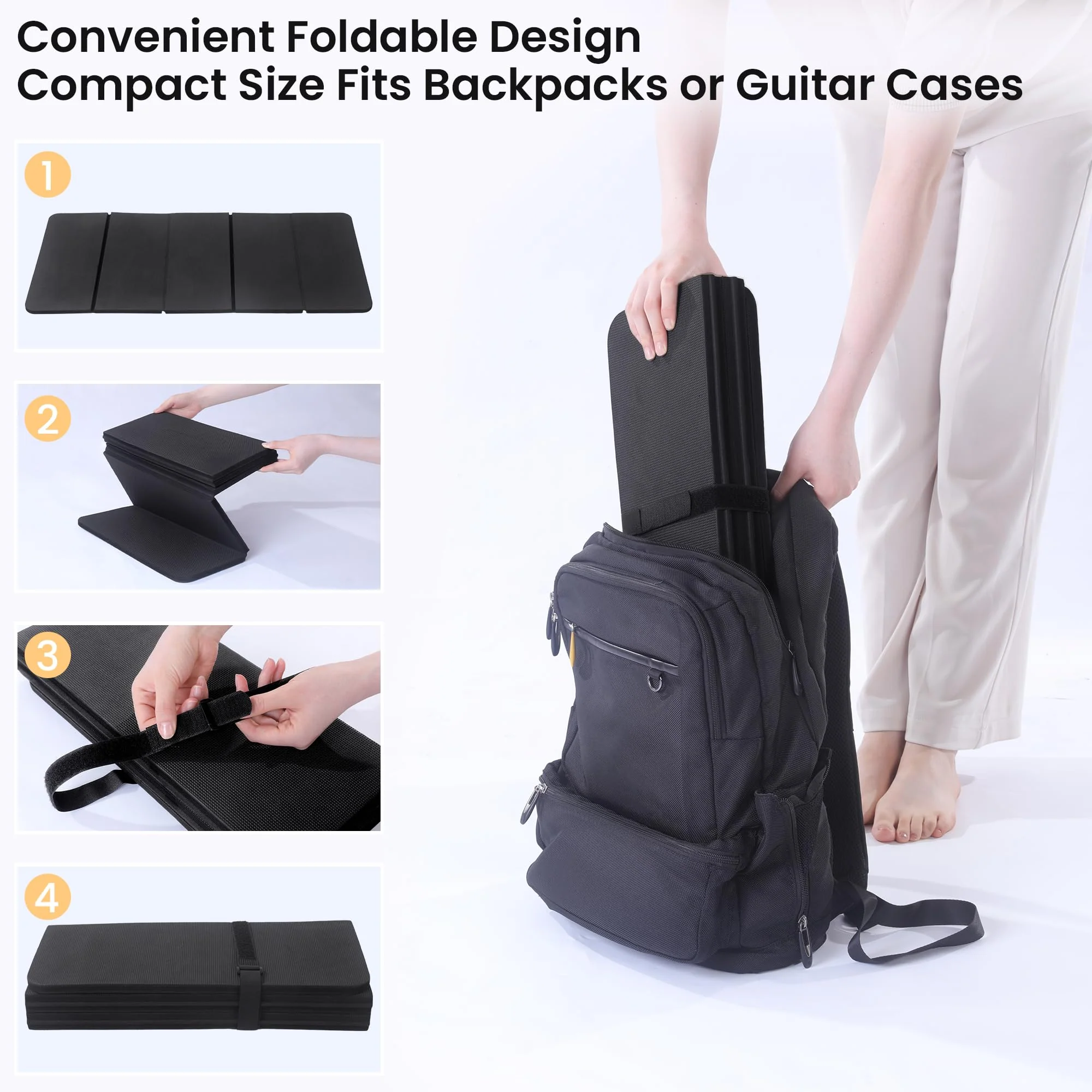 MABOZOO Foldable Guitar Work Mat and Wooden Neck Rest, 0.5 Inch Thick Guitar Repair Mat and Support for Repair, Repair and Maintenance Kit Tool for Guitar Bass, Acoustic, Banjo Mandolin Ukulele - Image 5