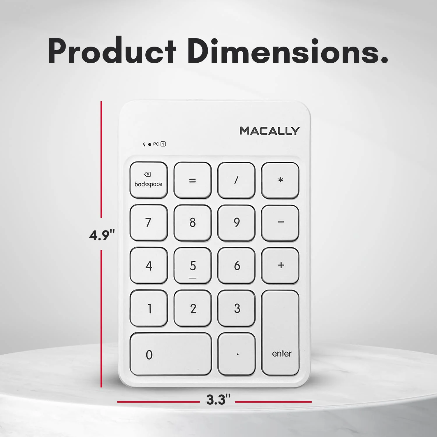 Macally USB C Wireless Number Pad | Numeric Keypad for Mac Macbok iMac | Wireless 10 Key for Laptop PC Computer Notebook Surface Chrome (2.4G USB) Perfect for Data Entry Numpad Number Keyboard - Image 7