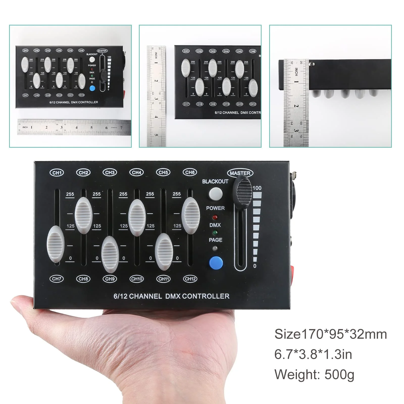 MAD OWL 12 Channel DMX dimming Controller, mini dj Lighting Controller,DMX512 Signal Protocol dimmer Suitable for Small Stage Lighting - Image 4