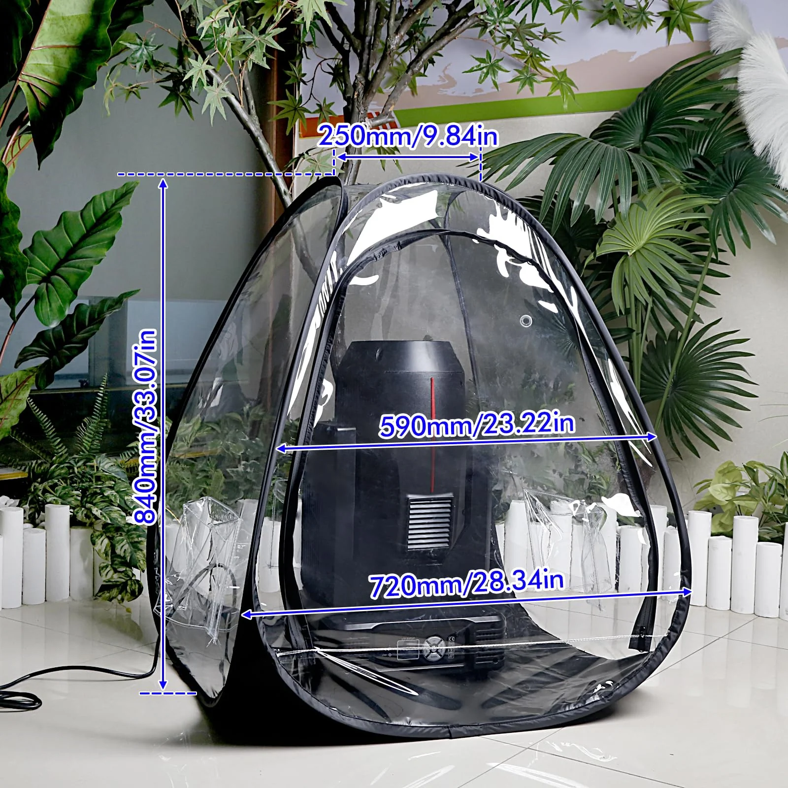 MAD OWL Professional Moving Head Light Rain Cover,Waterproof and dustproof Stage Lighting Protection Accessory, Floor standing transparent moving head light rain cover 1 pack 1Pack - Image 5