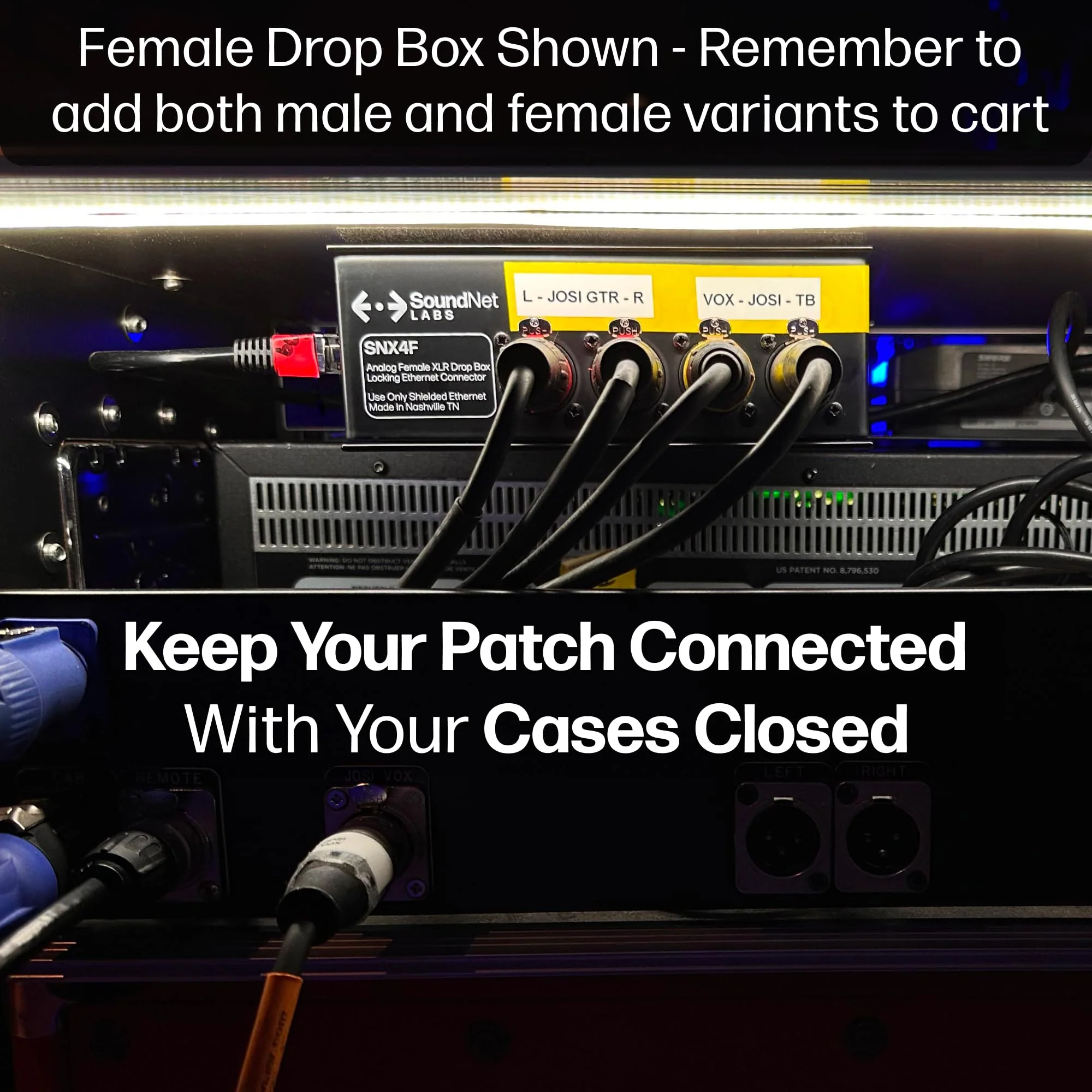 Made in USA 4ch Audio Over Ethernet Drop Box - XLR Over Cat5 - XLR Over Ethernet - 4 Channel Snake - EtherCon Audio Snake - Ethercon Snake (Male) Male - Image 5